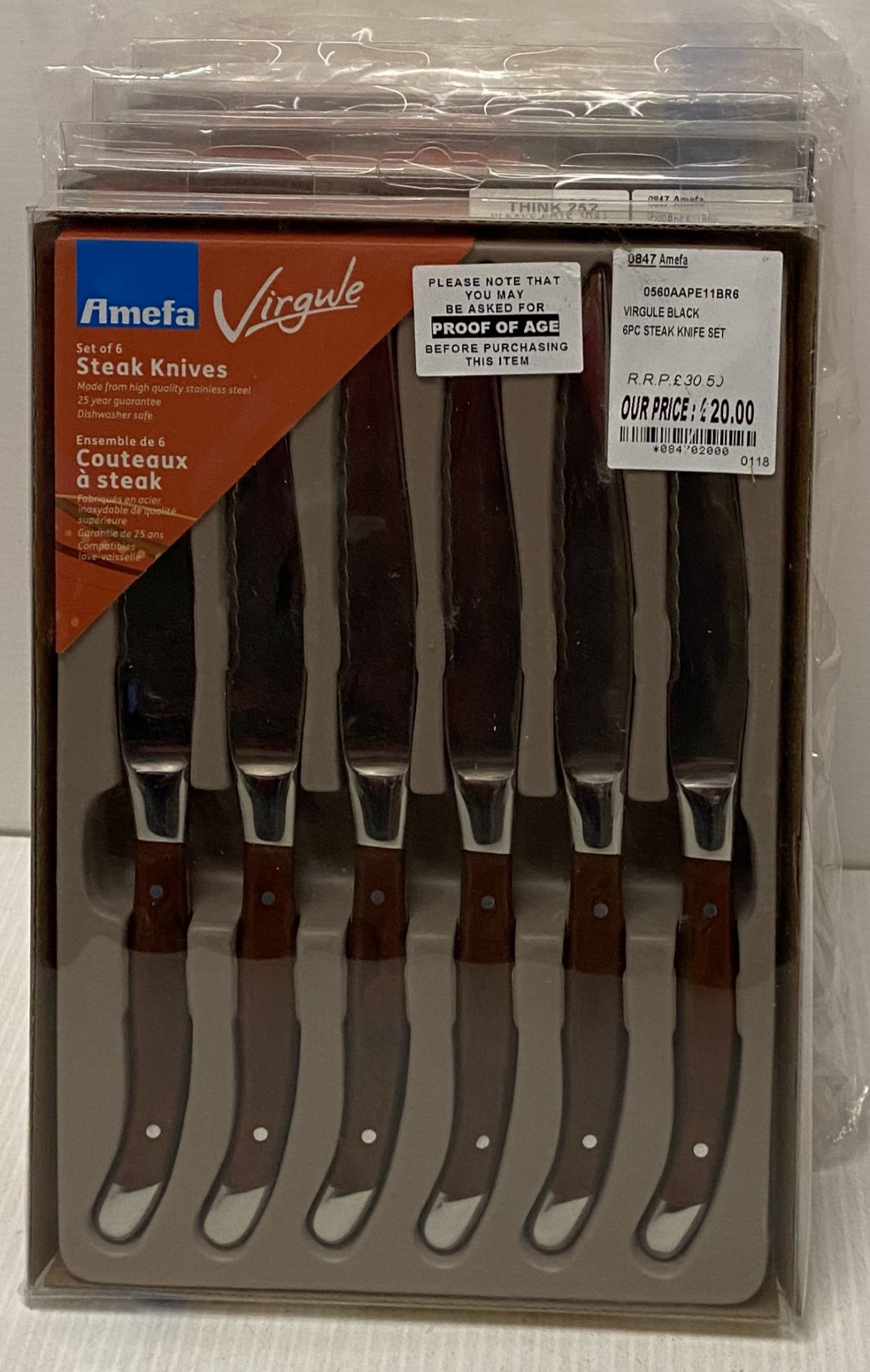 4 x Amefa Virgule sets of 6 brown handle