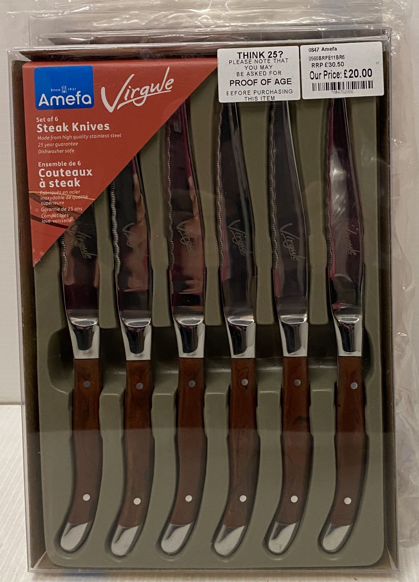 3 x Amefa Virgule sets of 6 brown handle