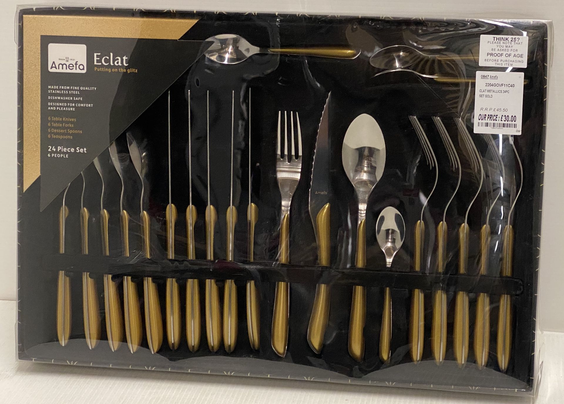 An Amefa Eclat Gold 24 piece cutlery set