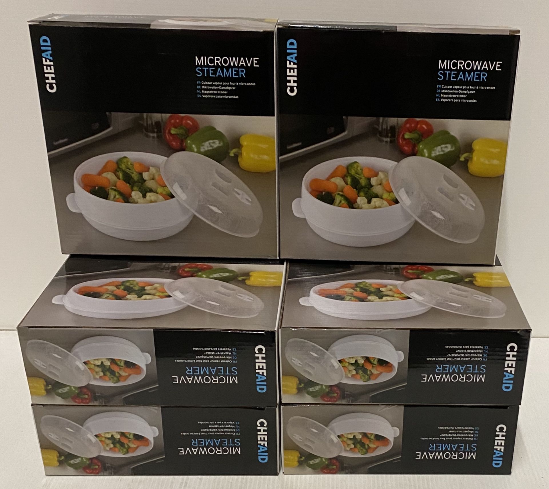 6 x Chef Aid microwave steamers