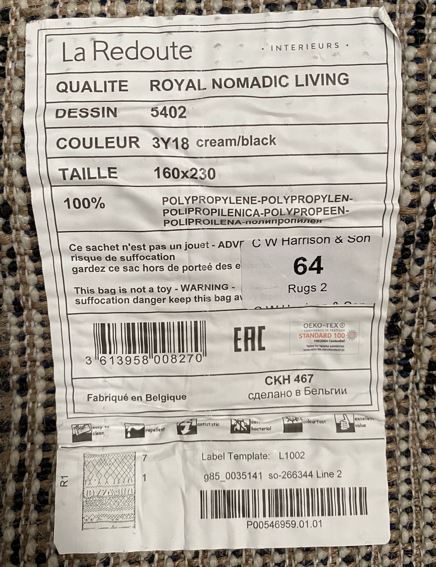 A La Redoute Royal Nomadic Living 5402 cream/black rug - 160cm x 230cm - Bild 2 aus 2