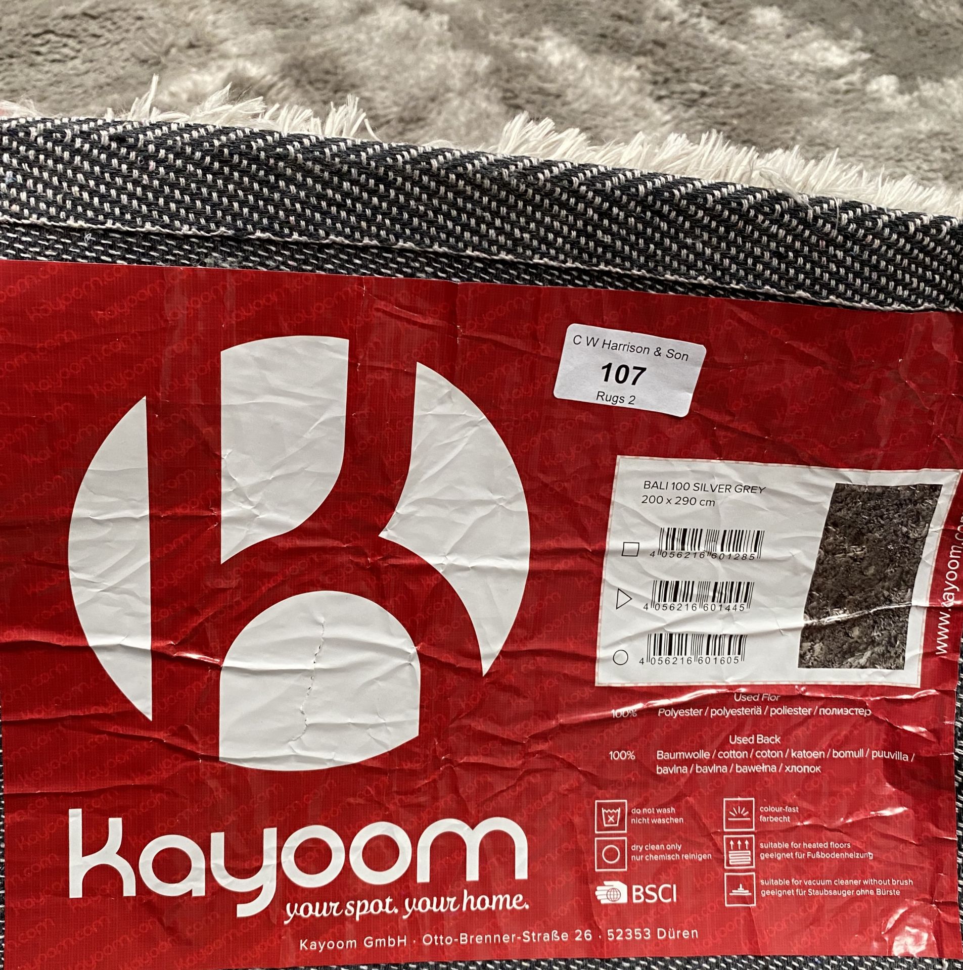 A Kayoom Bali 100 silvery/grey rug - 200cm x 290cm - Bild 2 aus 2