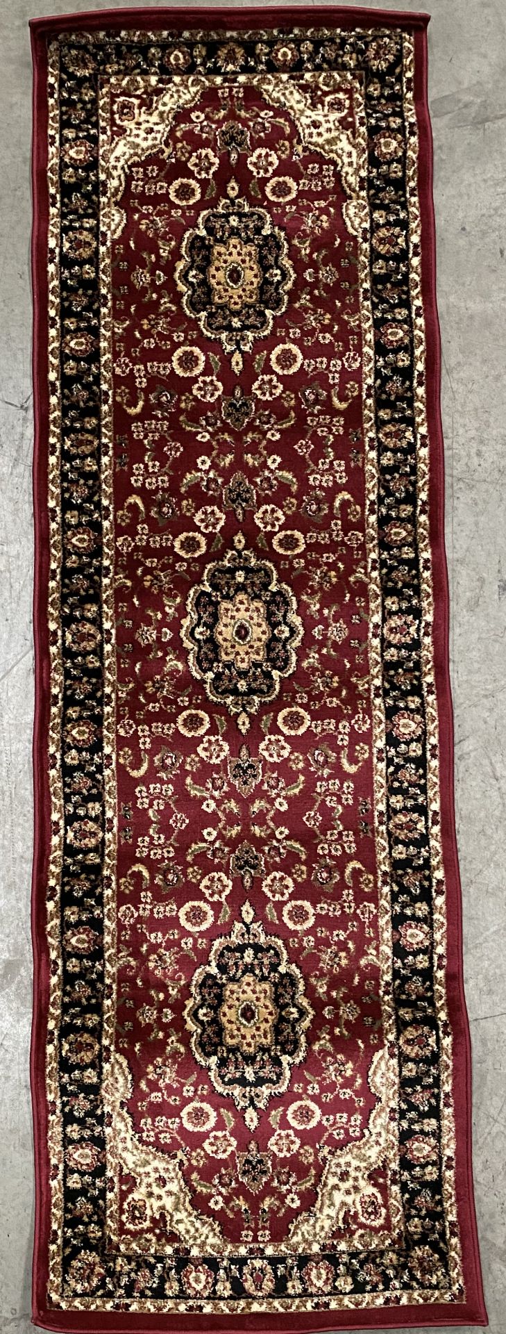 A Barclay Collection Medallion Kashan red rug - 67cm x 220cm