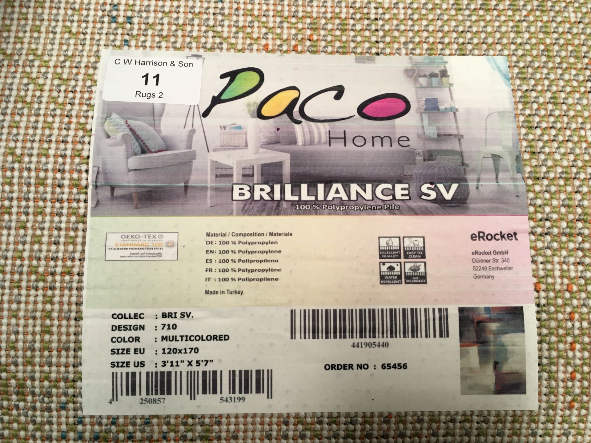 A Paco Home Brilliance SV 710 multicoloured rug - 120cm x 170cm - Image 2 of 2