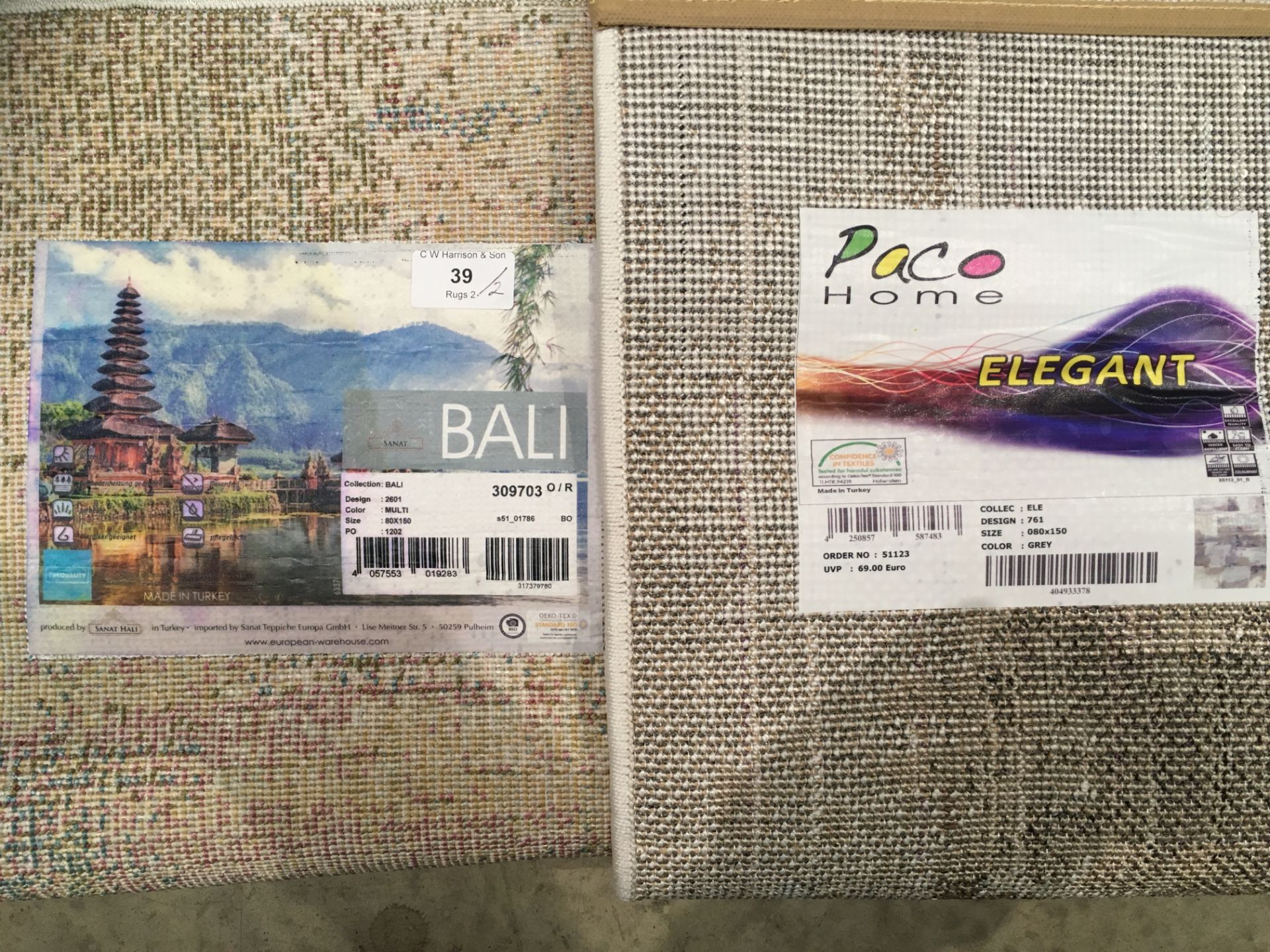 A Bali 2601 multicoloured rug - 80cm x 150cm and a Paco Home Elegant 761 grey rug - 80cm x 150cm - Image 2 of 2