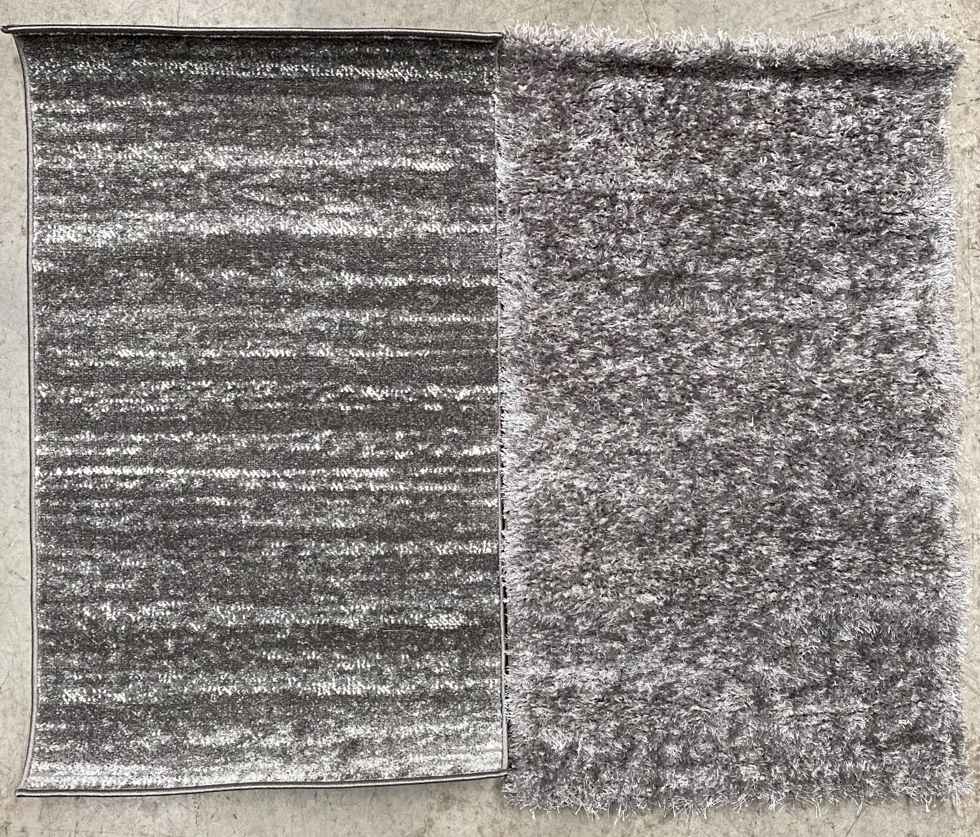 A Paco Home Ece 900 grey rug - 60cm x 100cm and a Paco Home Touch 100 grey rug - 60cm x 100cm