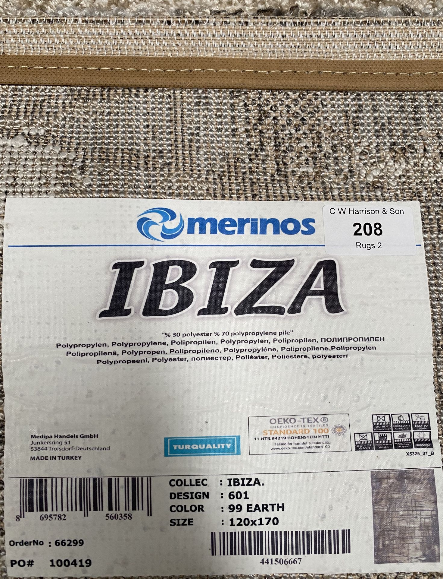 A Merinos Ibiza 601 99 earth rug - 120cm x 170cm - Bild 2 aus 2