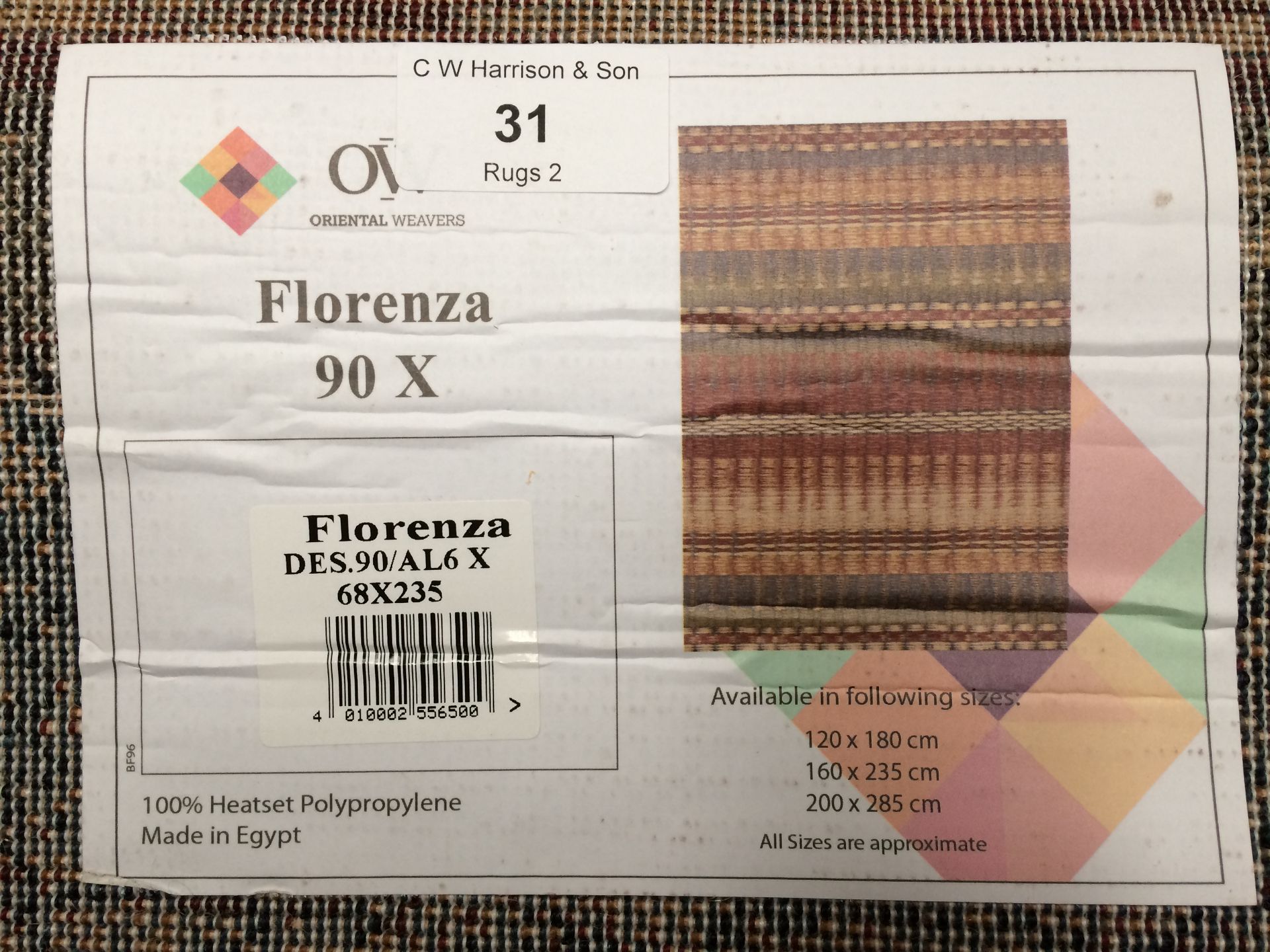 A Oriental Weavers Florenza rug - 68cm x 235cm