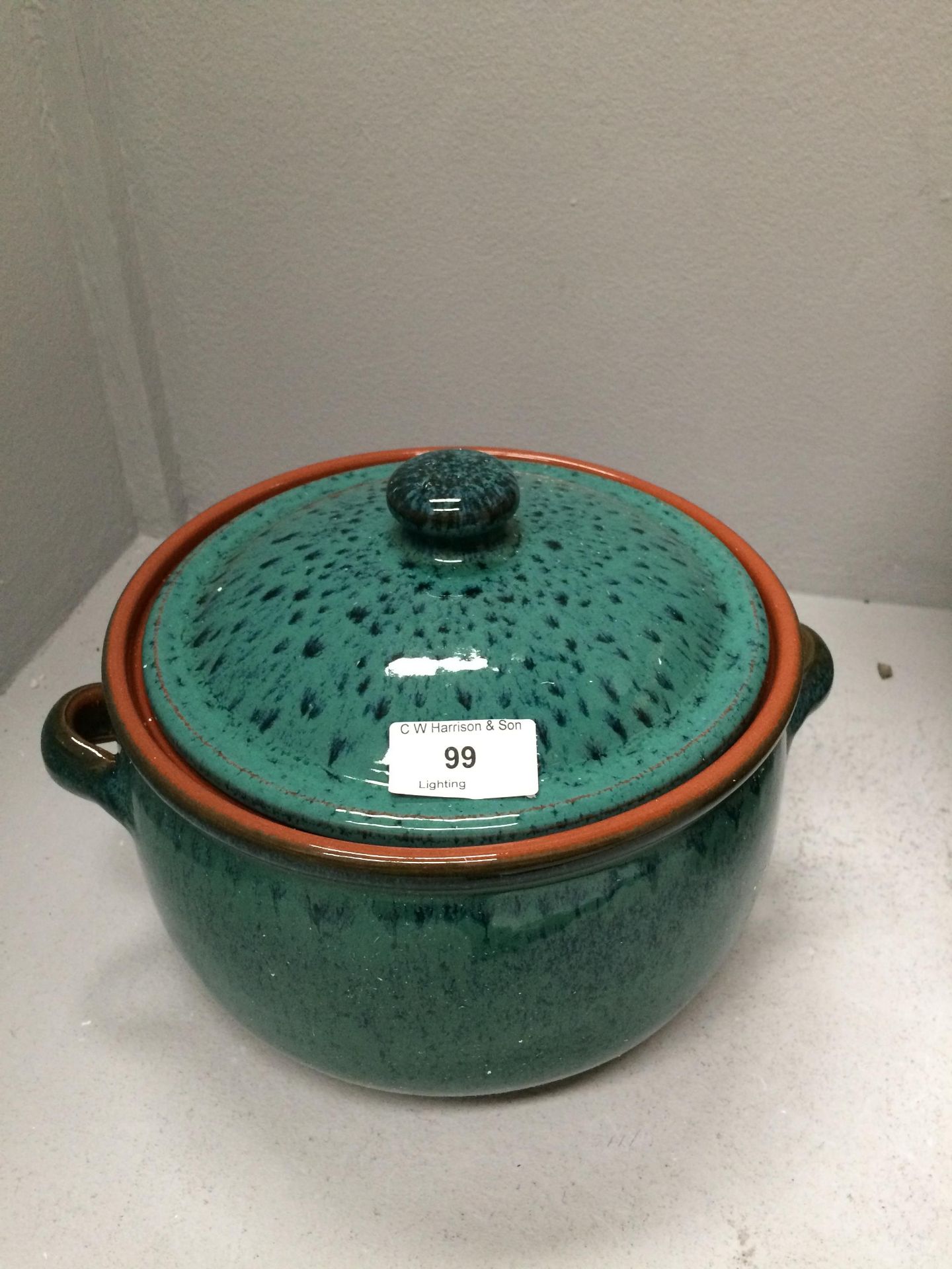 Green Glazed Casserole Dish