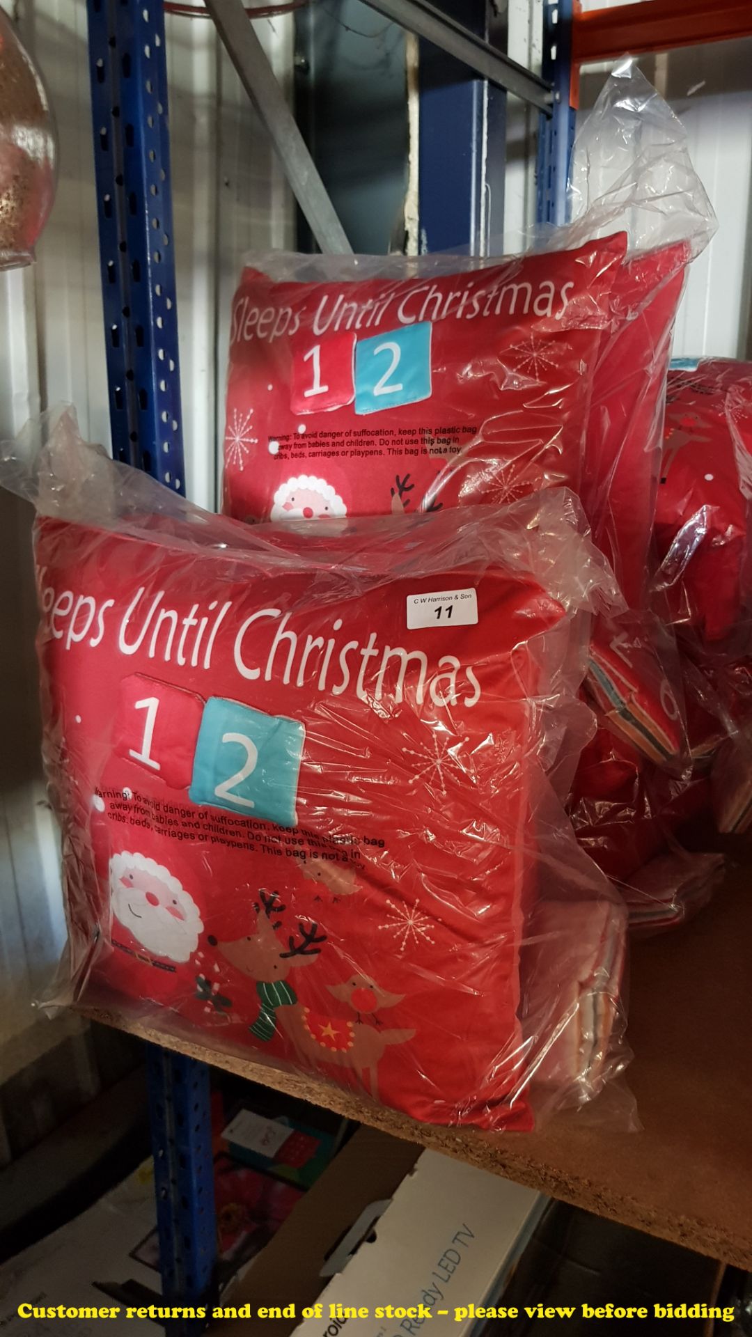 6 X COUNTDOWN TO CHRISTMAS CUSHIONS (TWIN PACKS – 12X CUSHIONS)