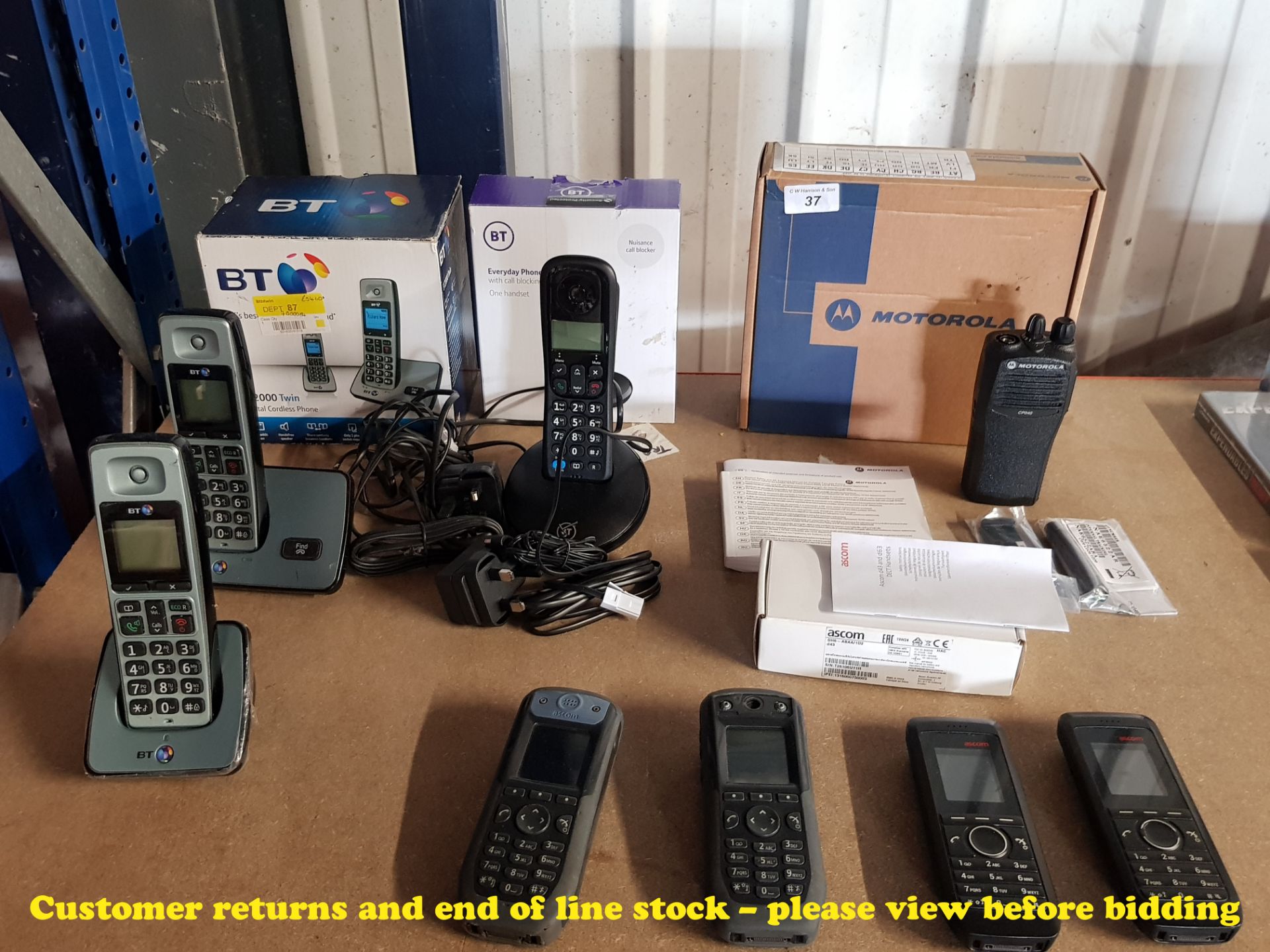 8 ITEMS – 1 X BT2000 TWIN DIGITAL CORDLESS PHONE, 1 X BT EVERYDAY PHONE,