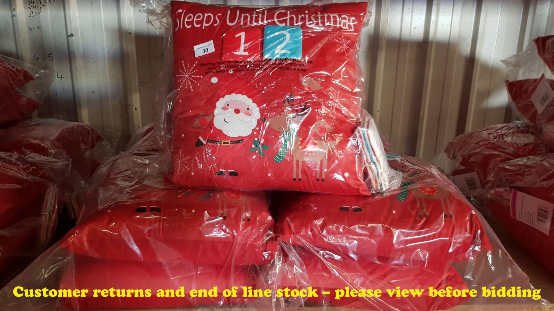 6 X COUNTDOWN TO CHRISTMAS CUSHIONS (TWIN PACKS – 12X CUSHIONS)