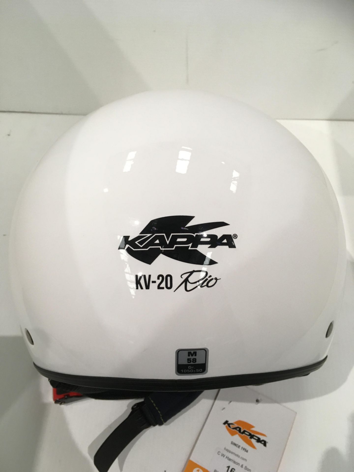 Kappa KV-20 Rio motorbike helmet in gloss white - size M (58cm) - Image 3 of 3
