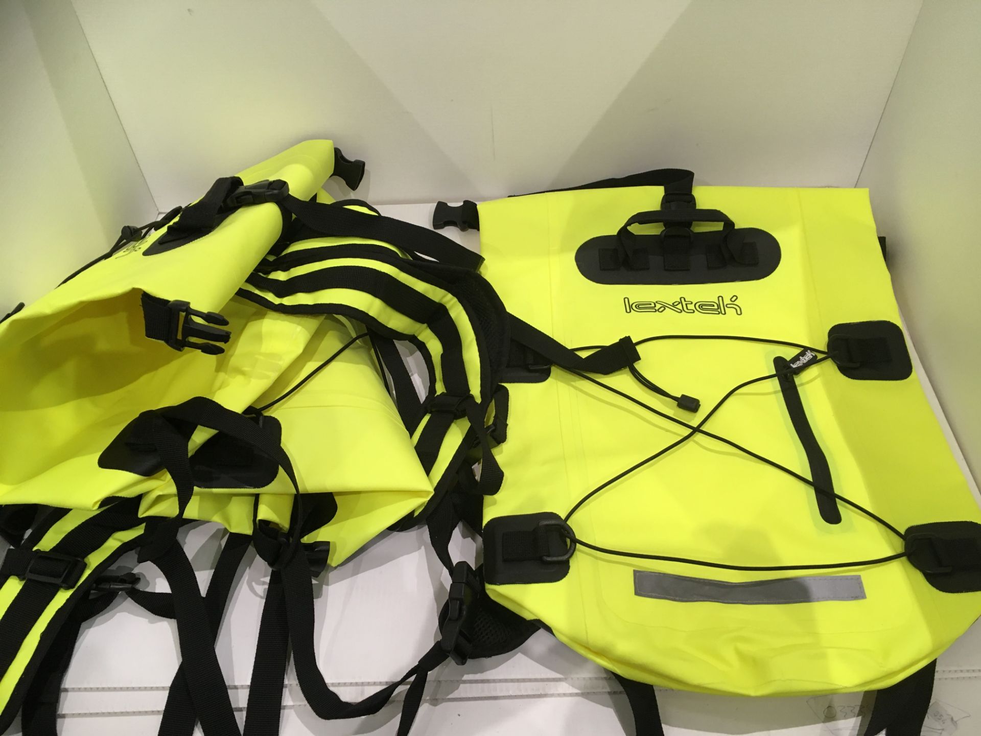 3 x Lextek yellow backpacks