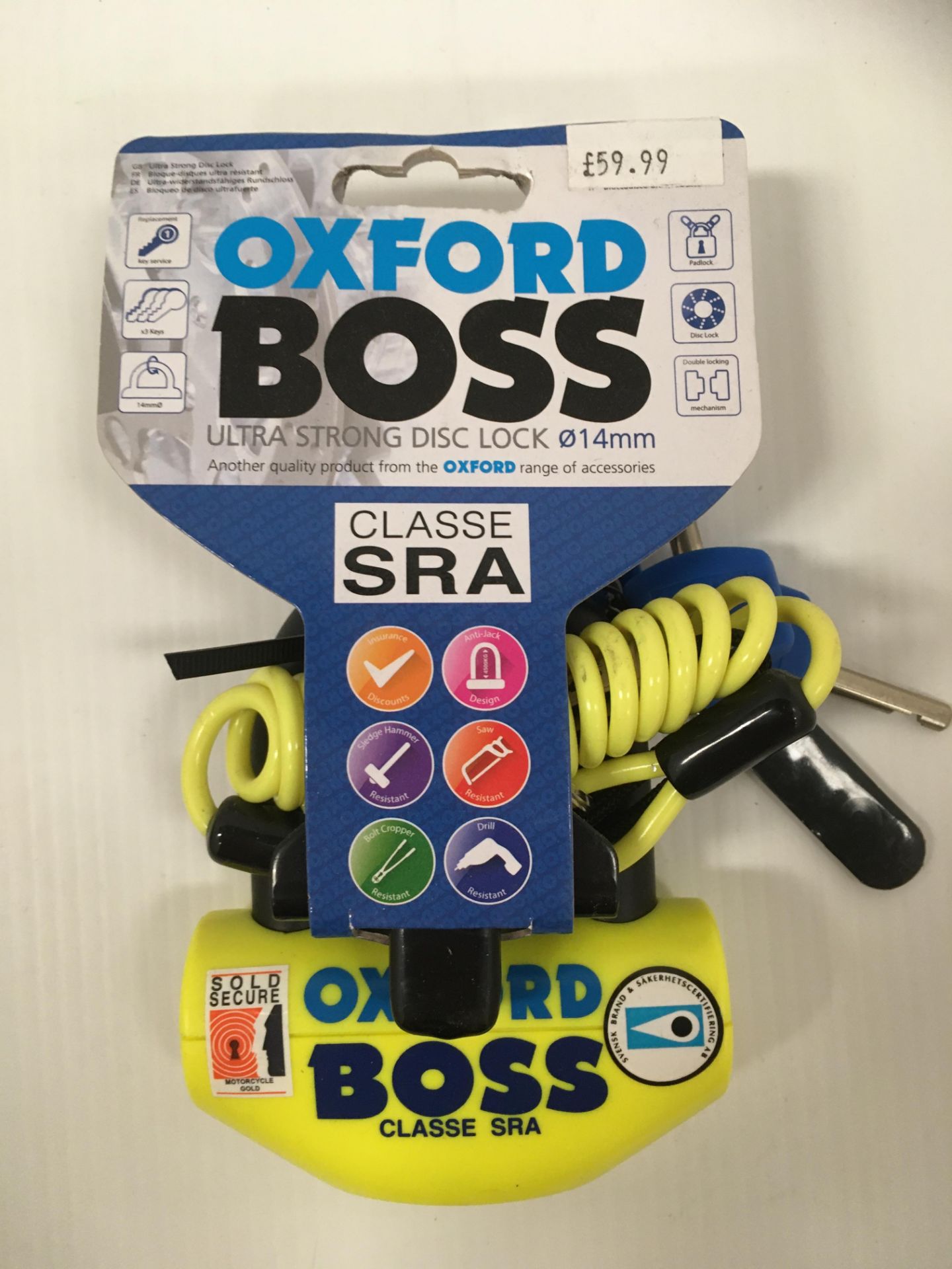 Withdrawn - Late ROT claim Oxford Boss Ultra Strong disc lock 14mm RRP £59.