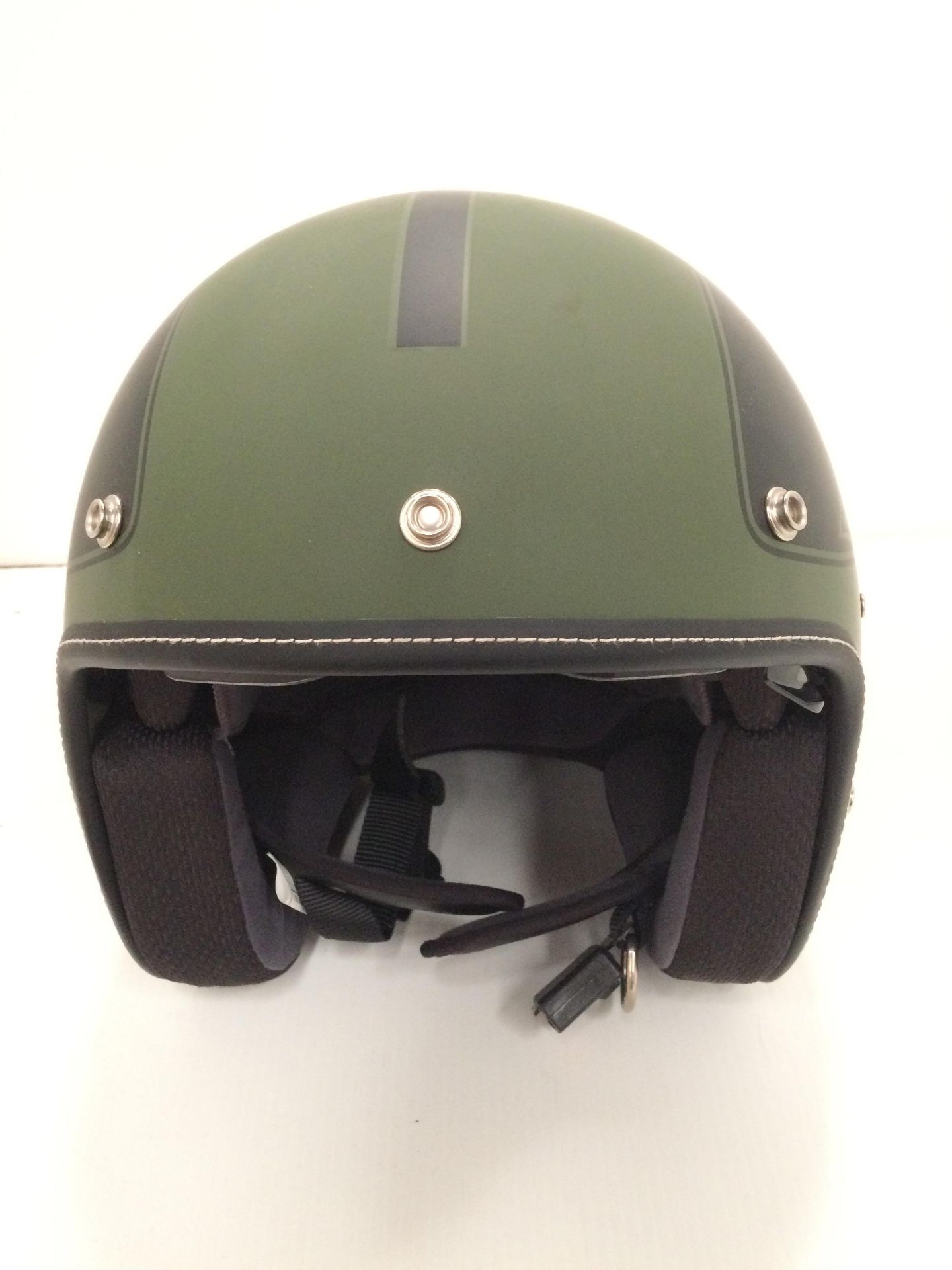 Duchinni 380F garage helmet in black/green - size L (59cm)