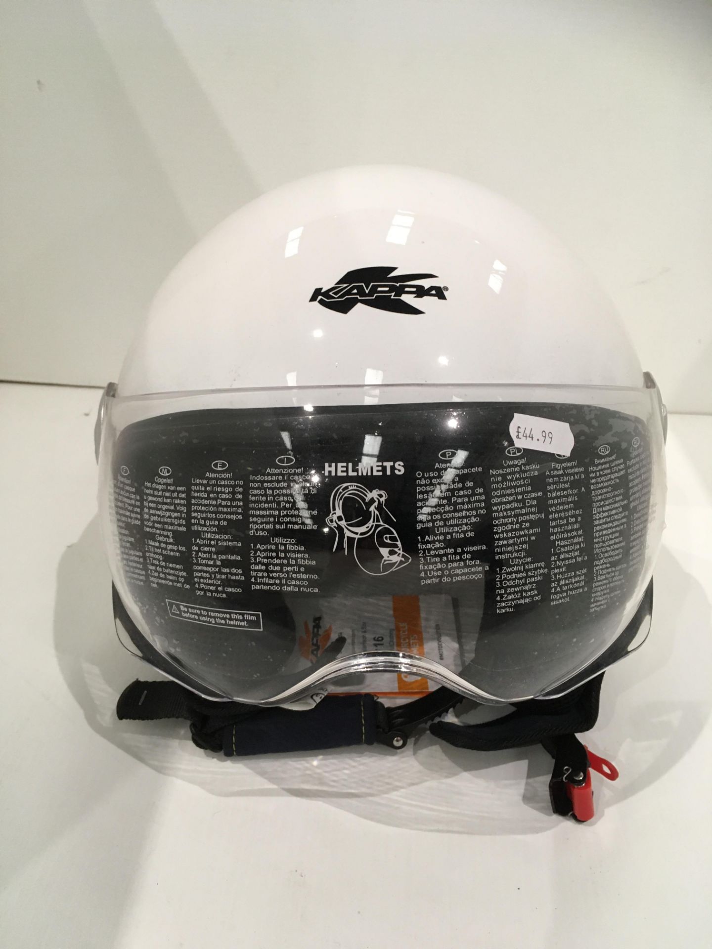Kappa KV-20 Rio motorbike helmet in gloss white - size M (58cm)