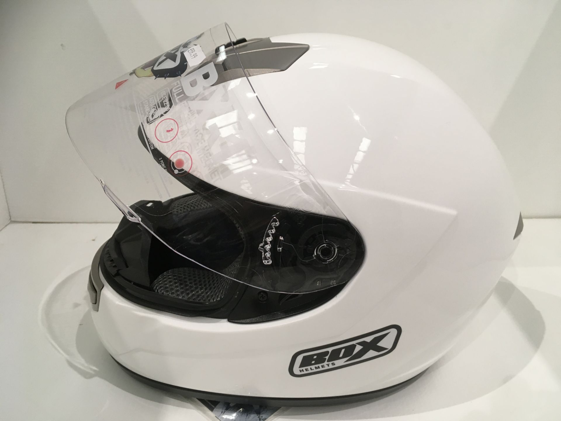 Box BX-1 motorbike helmet in white - size M (58cm) - Image 2 of 3