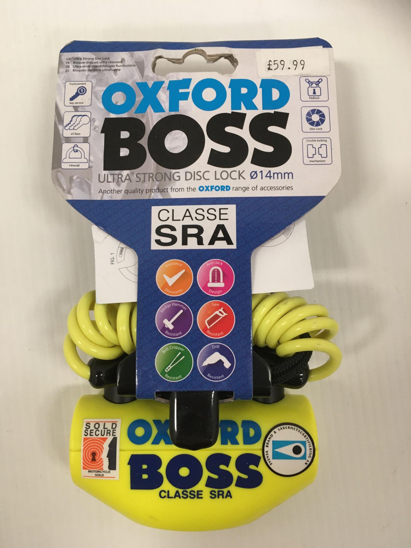 Oxford Boss Ultra Strong disc lock 14mm RRP £59.