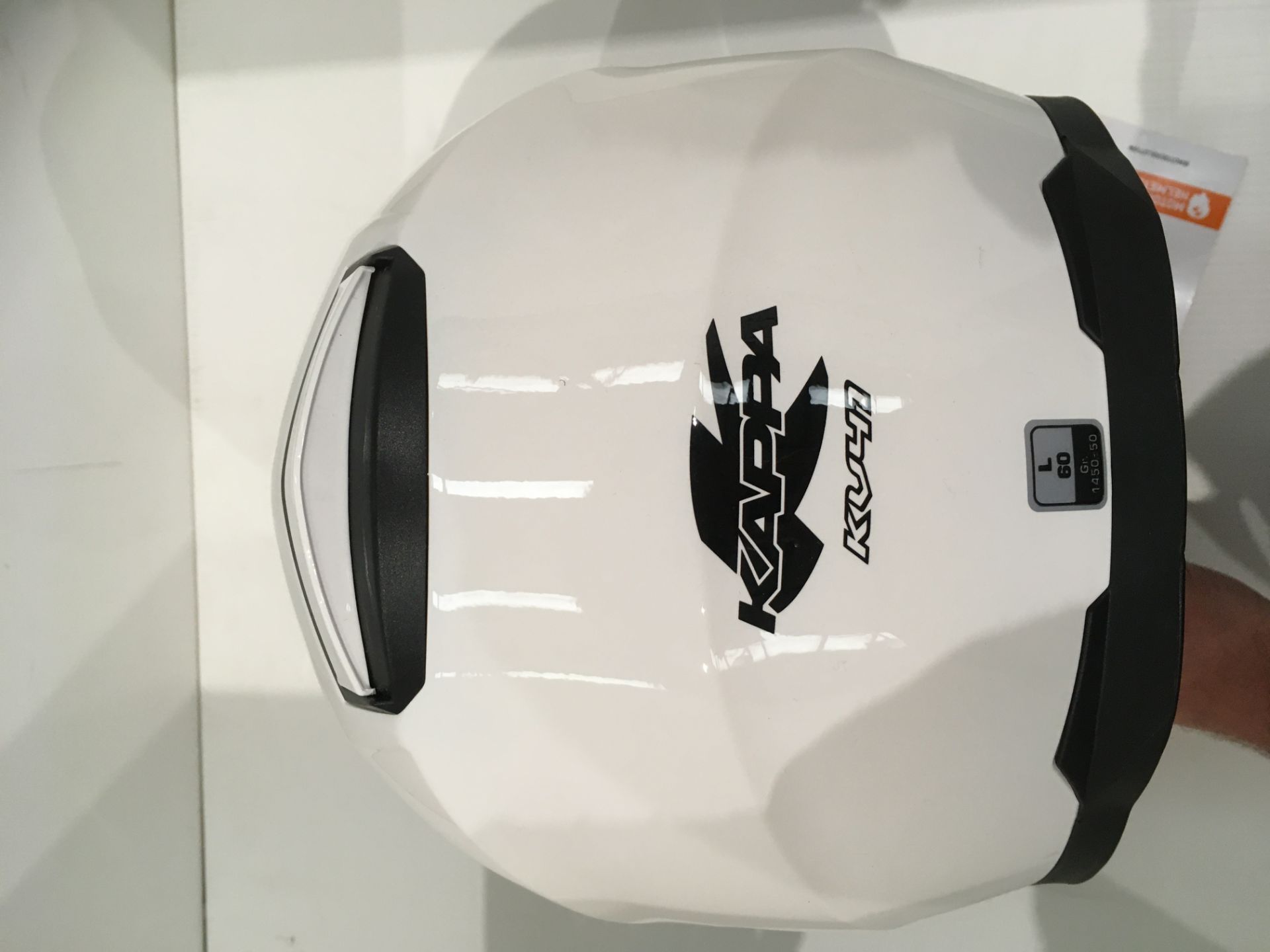 Kappa KV-41 motorbike helmet in gloss white - size L (60cm) (faulty inner sun visor) - Image 4 of 4