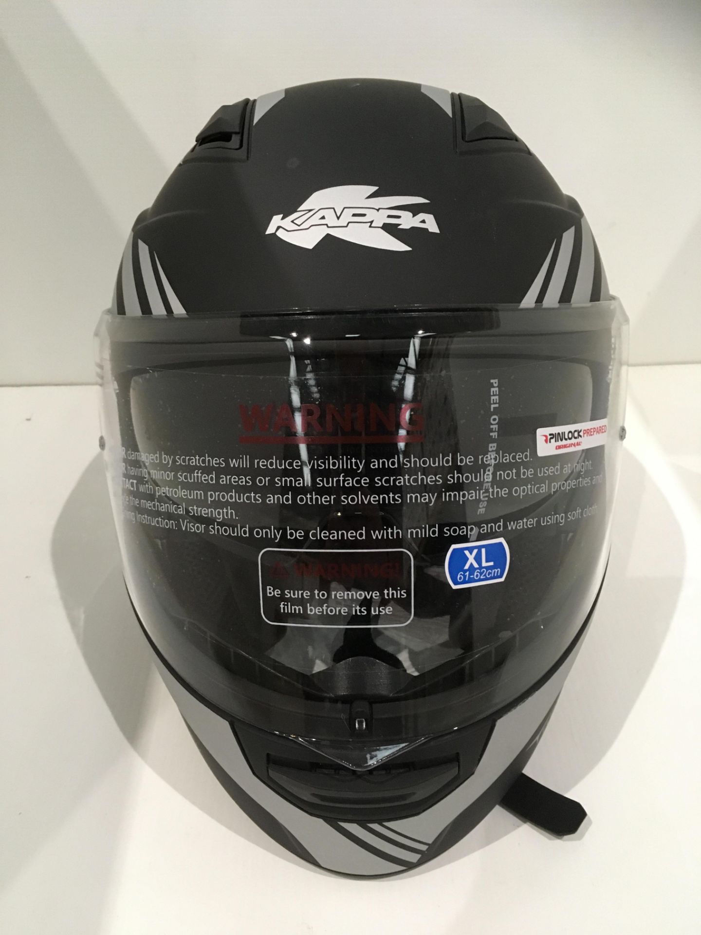 Kappa KV31 Arizona motorbike helmet with flip up aerodynamic shell in matt black/silver - size XL