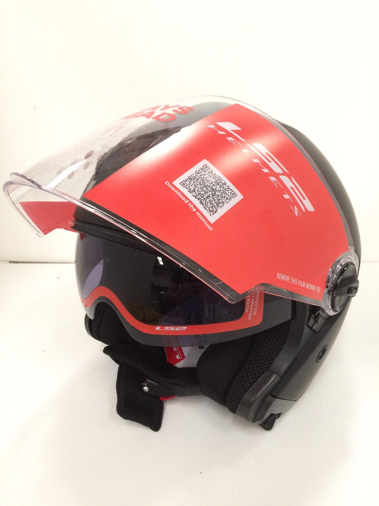 LS2 Track motorbike helmet in black - size L (59cm) - Image 2 of 4