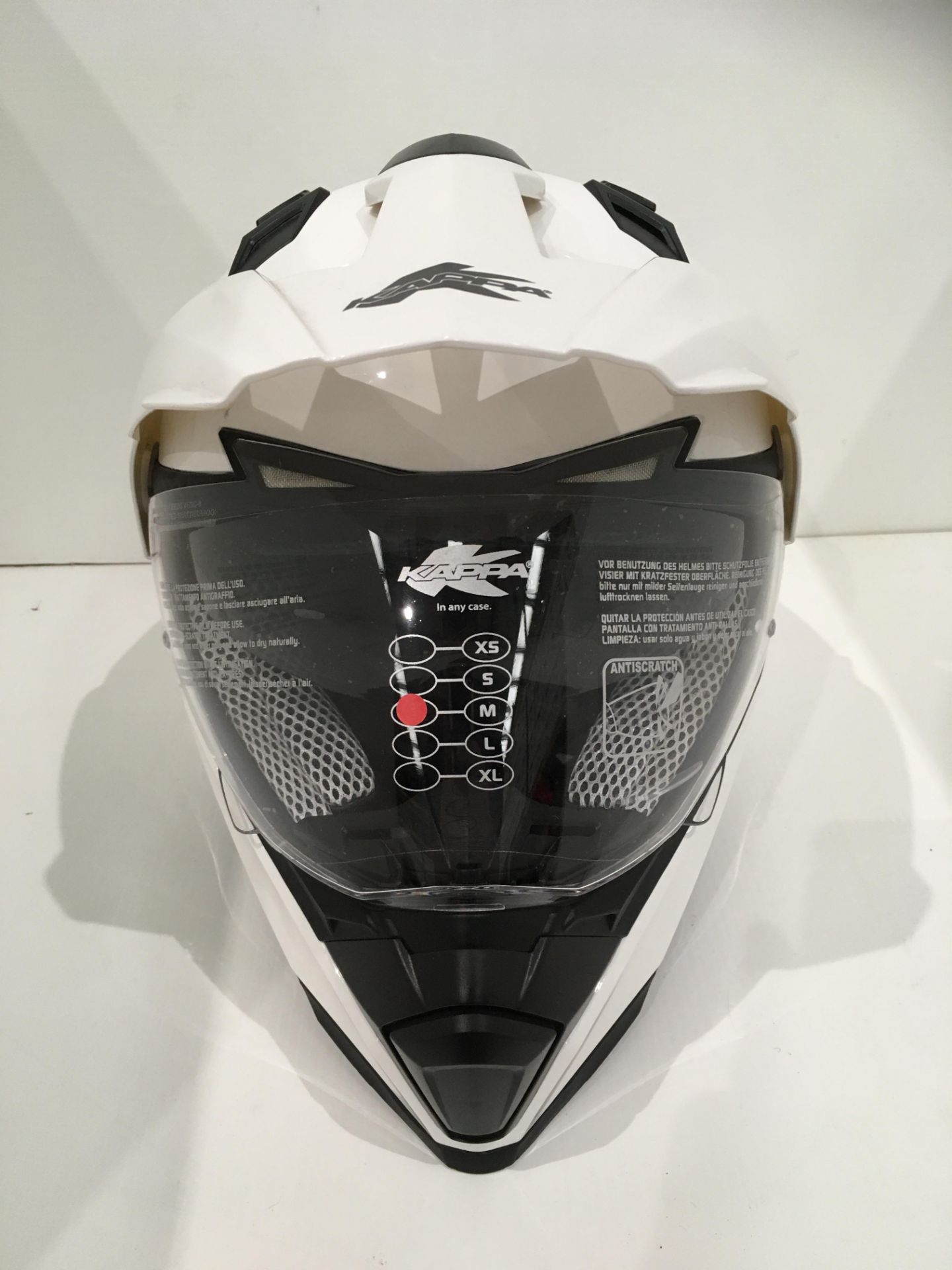 Kappa KV-30 Enduro helmet in gloss white - size M (58cm)