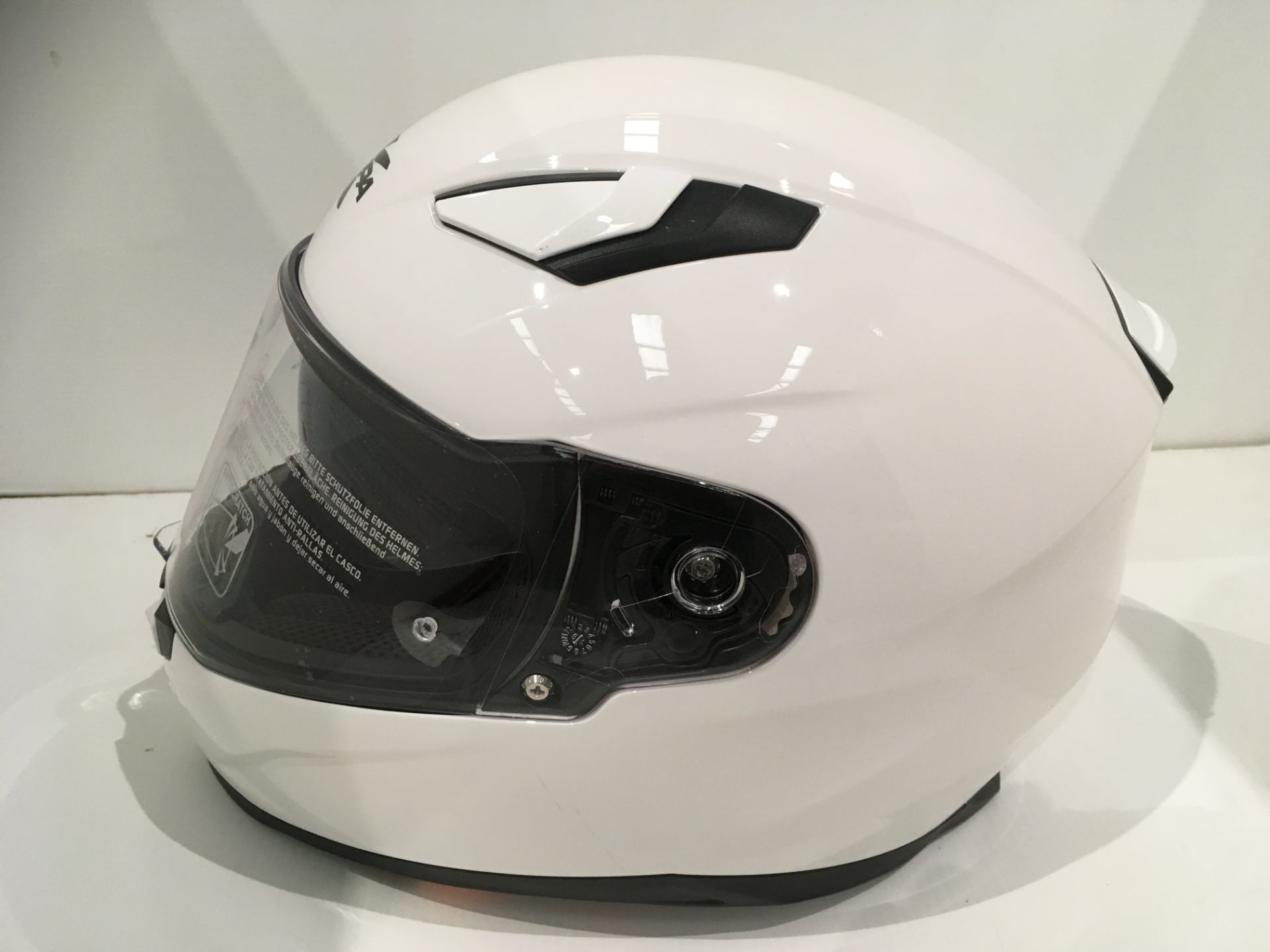 Kappa KV-41 motorbike helmet in gloss white - size L (60cm) (faulty inner sun visor) - Image 3 of 4