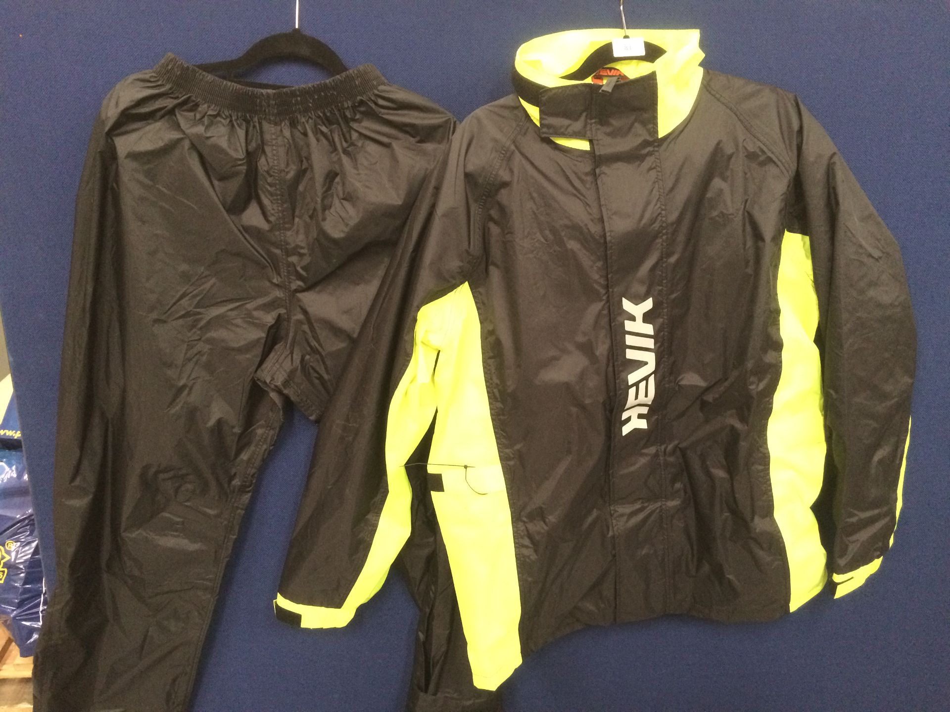 2 piece waterproof suit by Hevik in black/yellow - size M
