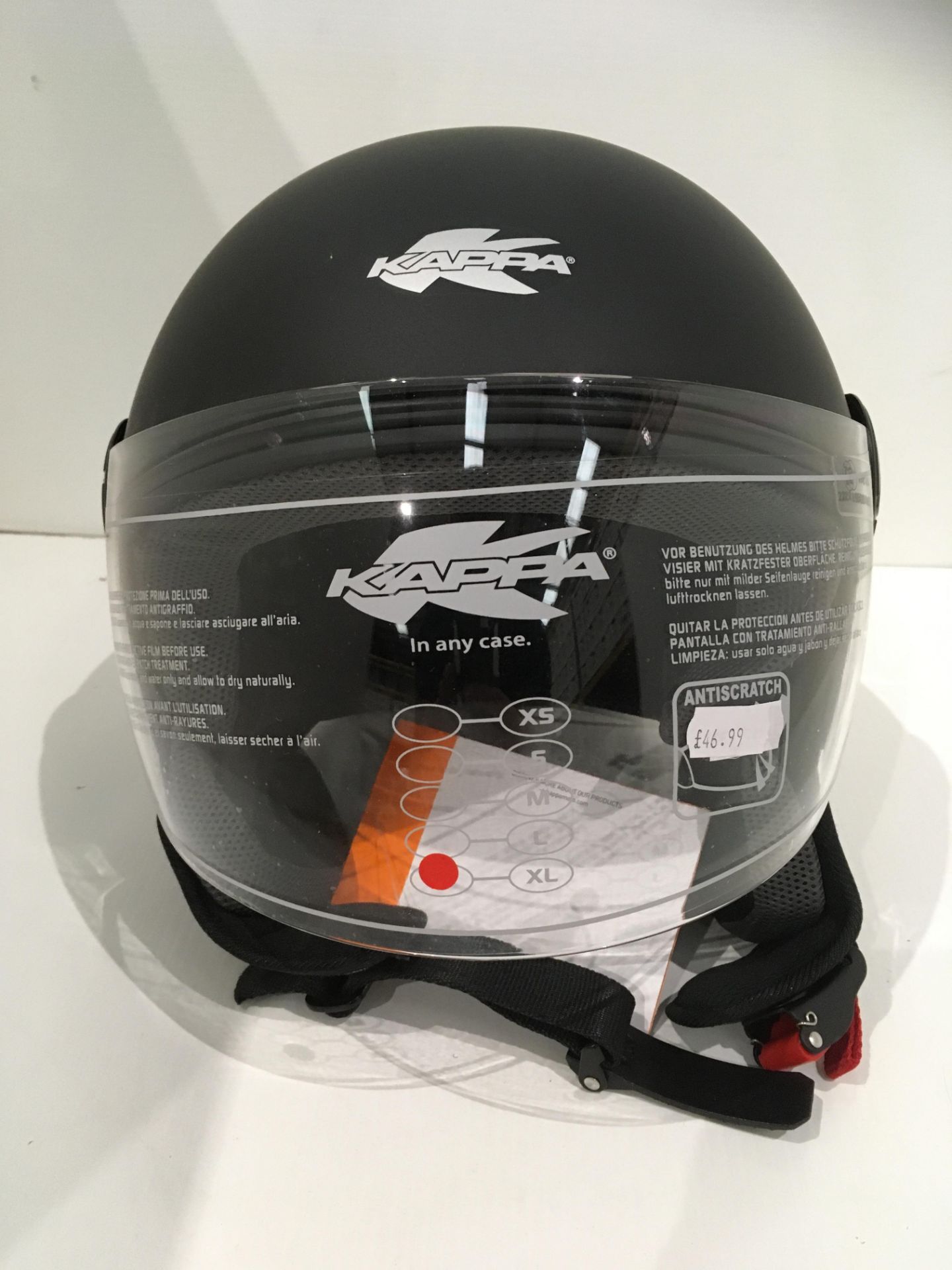 Kappa KV40 Hawaii motorbike helmet in matt black - size XL (61cm)