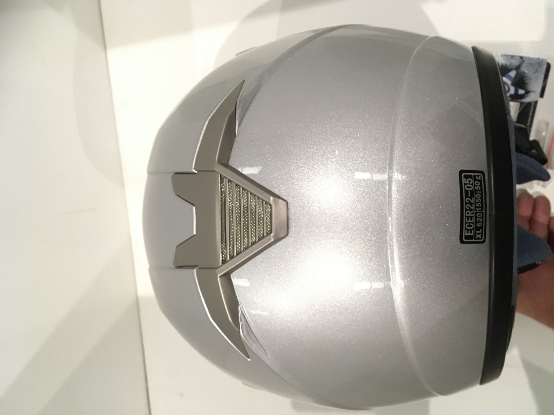 Box BX-1 motorbike helmet in silver - size XL (62cm) - Image 4 of 4