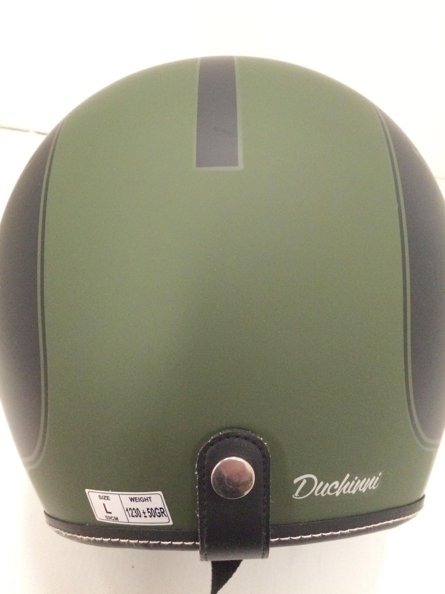 Duchinni 380F garage helmet in black/green - size L (59cm) - Image 3 of 3