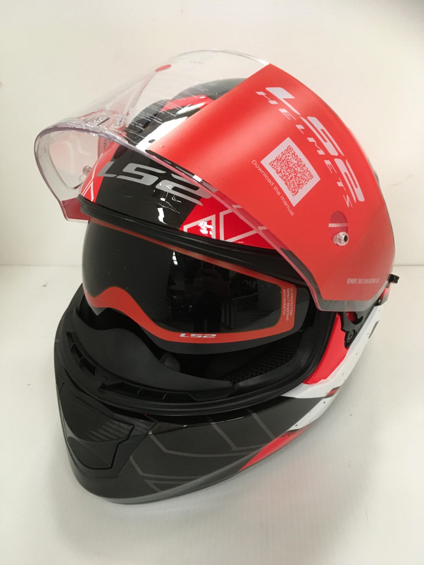 LS Stream Evo motorbike helmet in red/white - size XXL (63-64cm) - Image 2 of 4