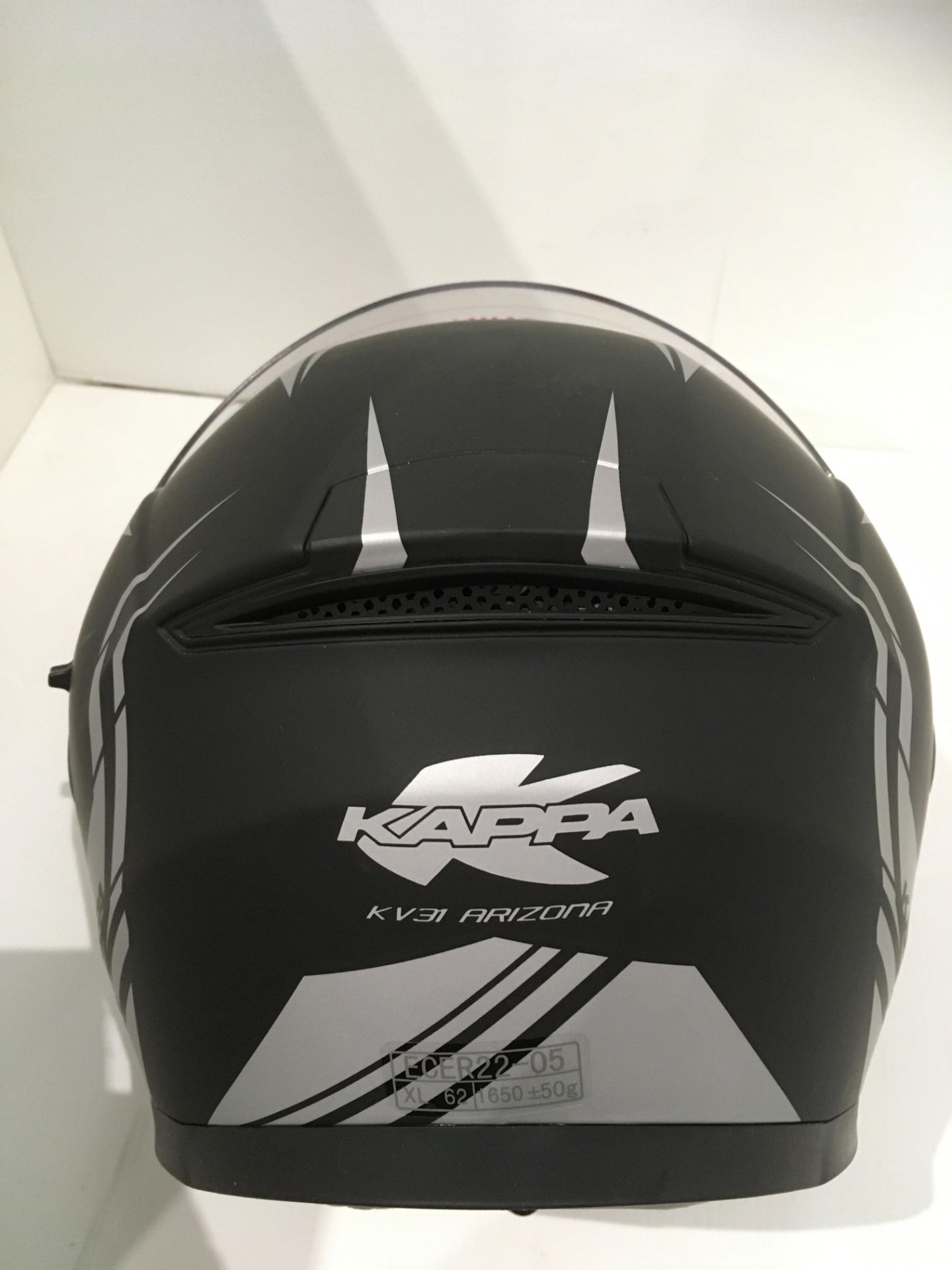 Kappa KV31 Arizona motorbike helmet with flip up aerodynamic shell in matt black/silver - size XL - Image 5 of 5