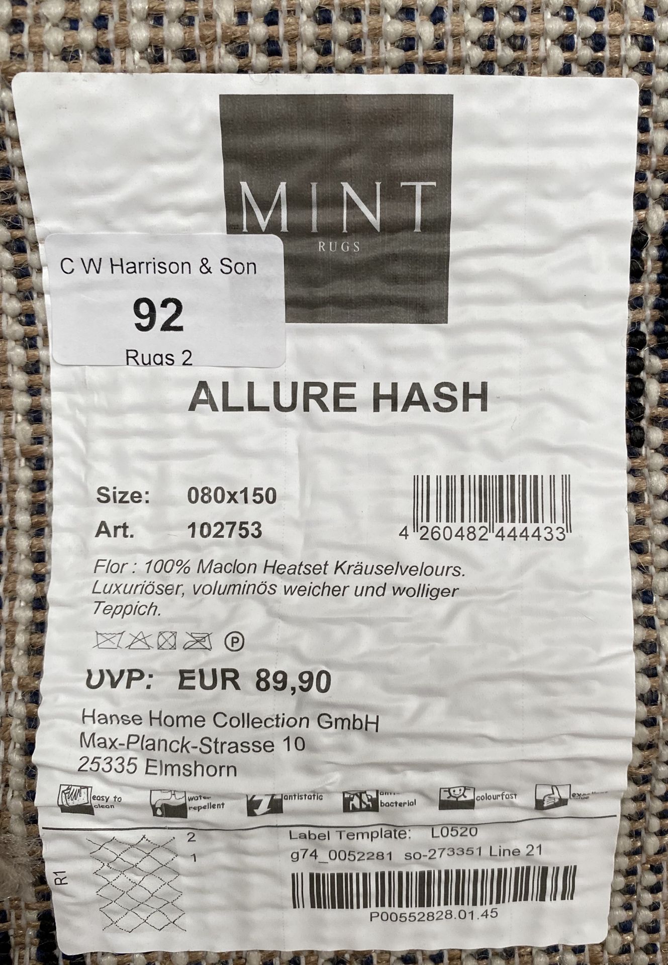 A Mint Allure Hash 102753 black and whit - Image 2 of 2