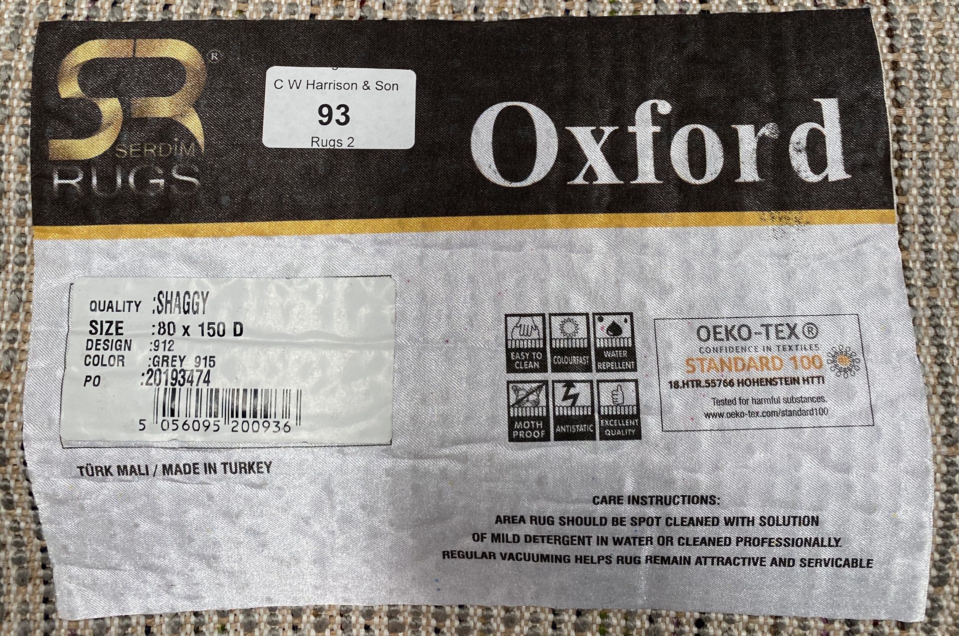 Aserdim Rugs Oxford shaggy 912 grey rug - Image 2 of 2