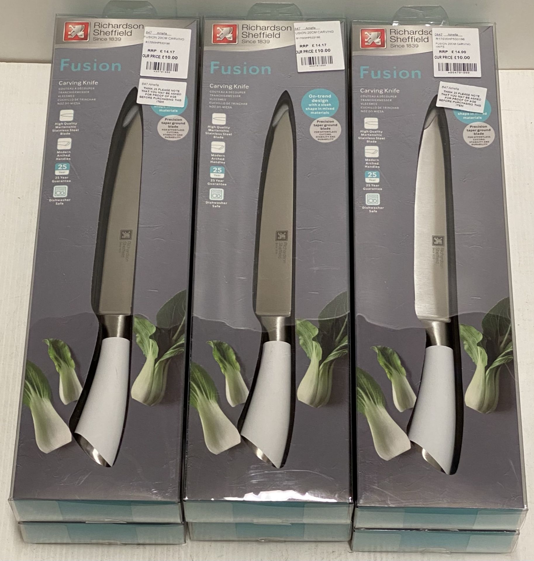 6 x Richardson Sheffield Fusion carving knives - RRP £14.