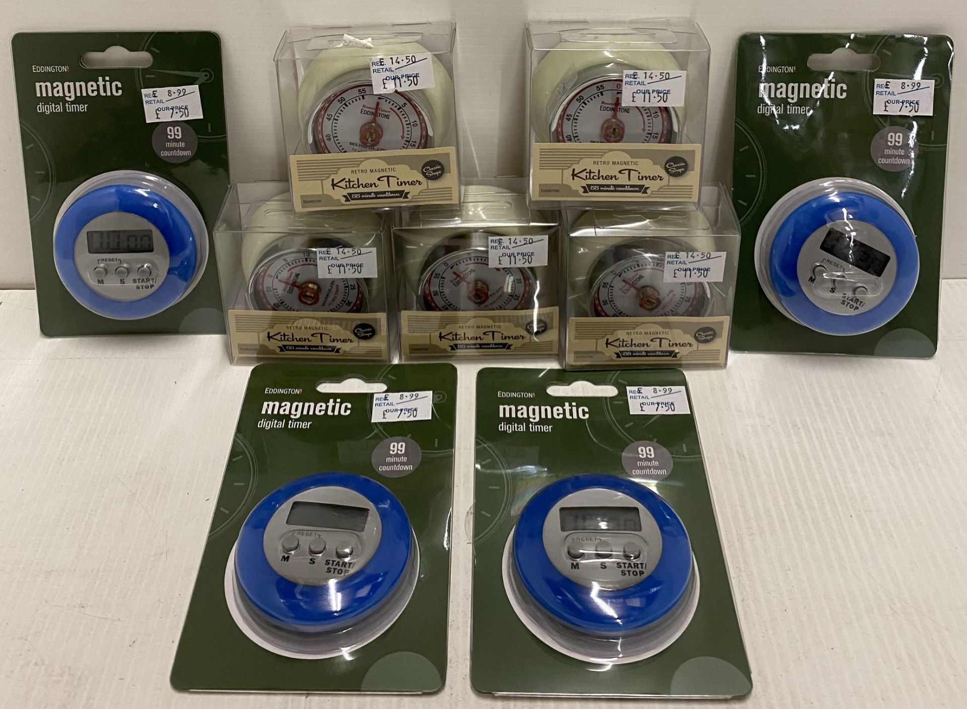 9 x assorted kitchen timers - RRP £8.99-£14.