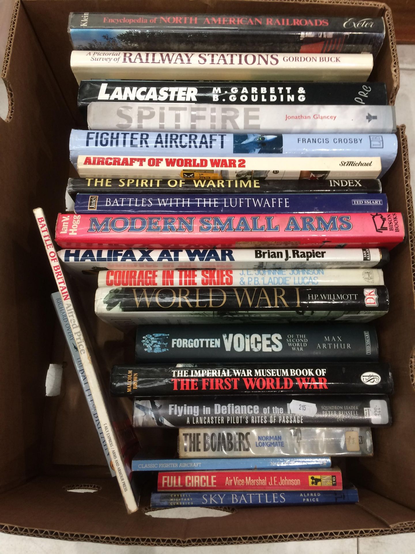 Contents to box - twenty two books mainly relating to aircraft, air warfare,