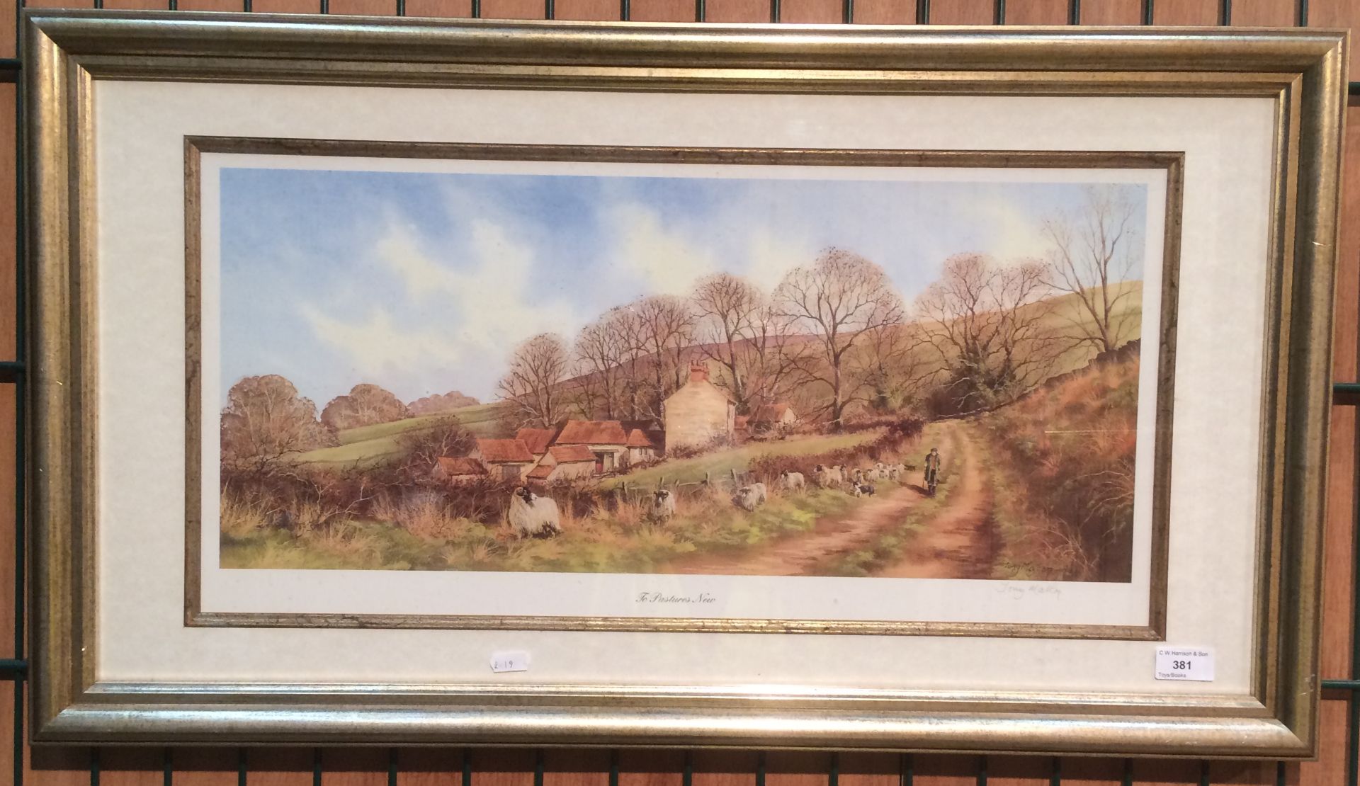 Tony Malton '94' framed print 'To Pastures New' 30 x 62cm signed in pencil