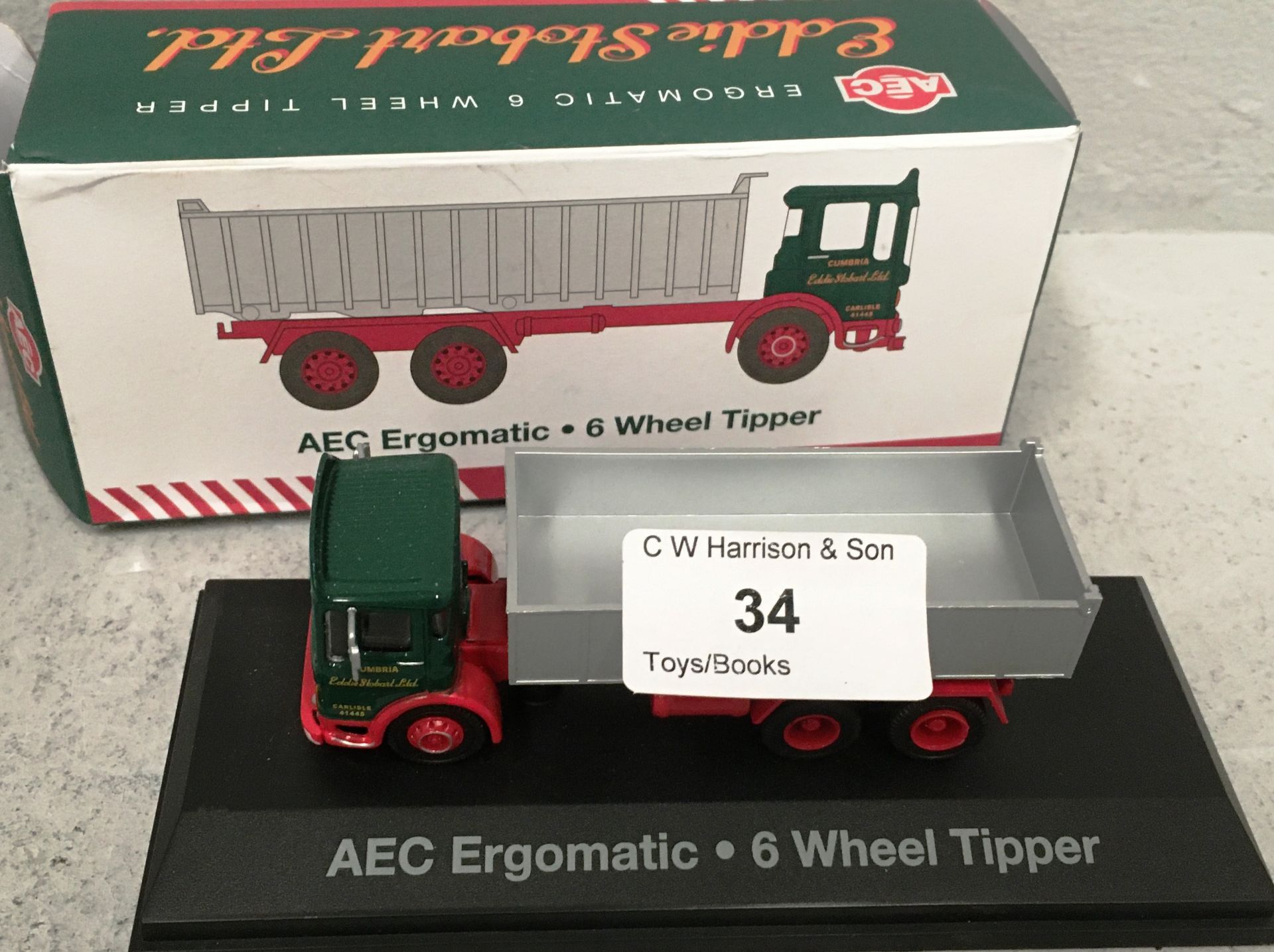 1/76 scale die cast model of Eddie Stobart AEC ergomatic 6 wheel tipper (boxed)