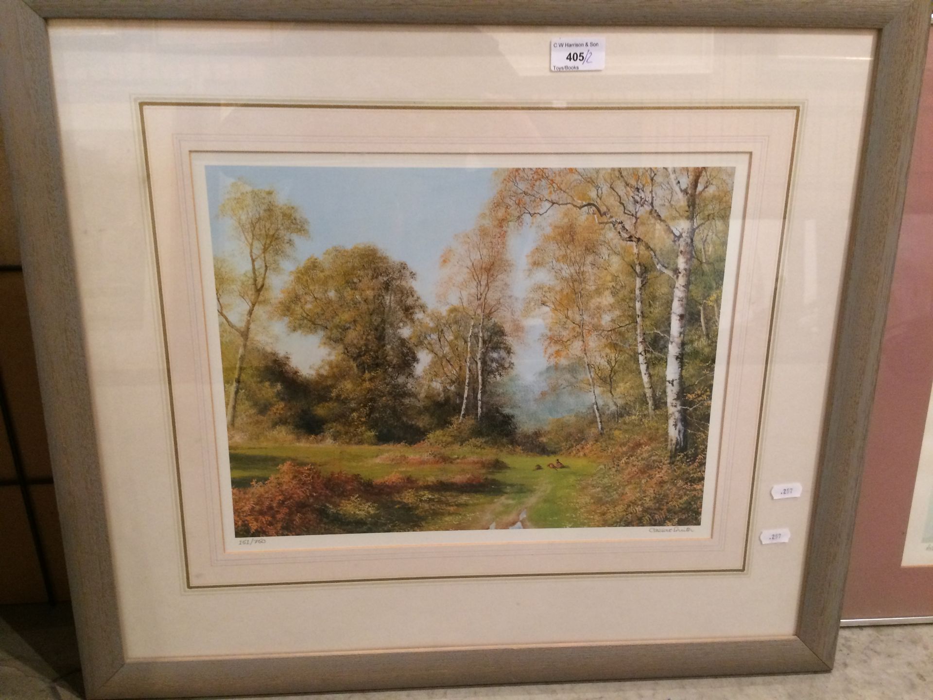 Caesar Smith framed Ltd Edition print 'Partridge in Woodland' 32 x 40cm signed in pencil and no. - Image 3 of 3