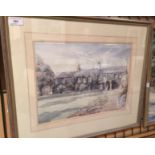 Kenneth Johnson framed watercolour of Flanshaw House,