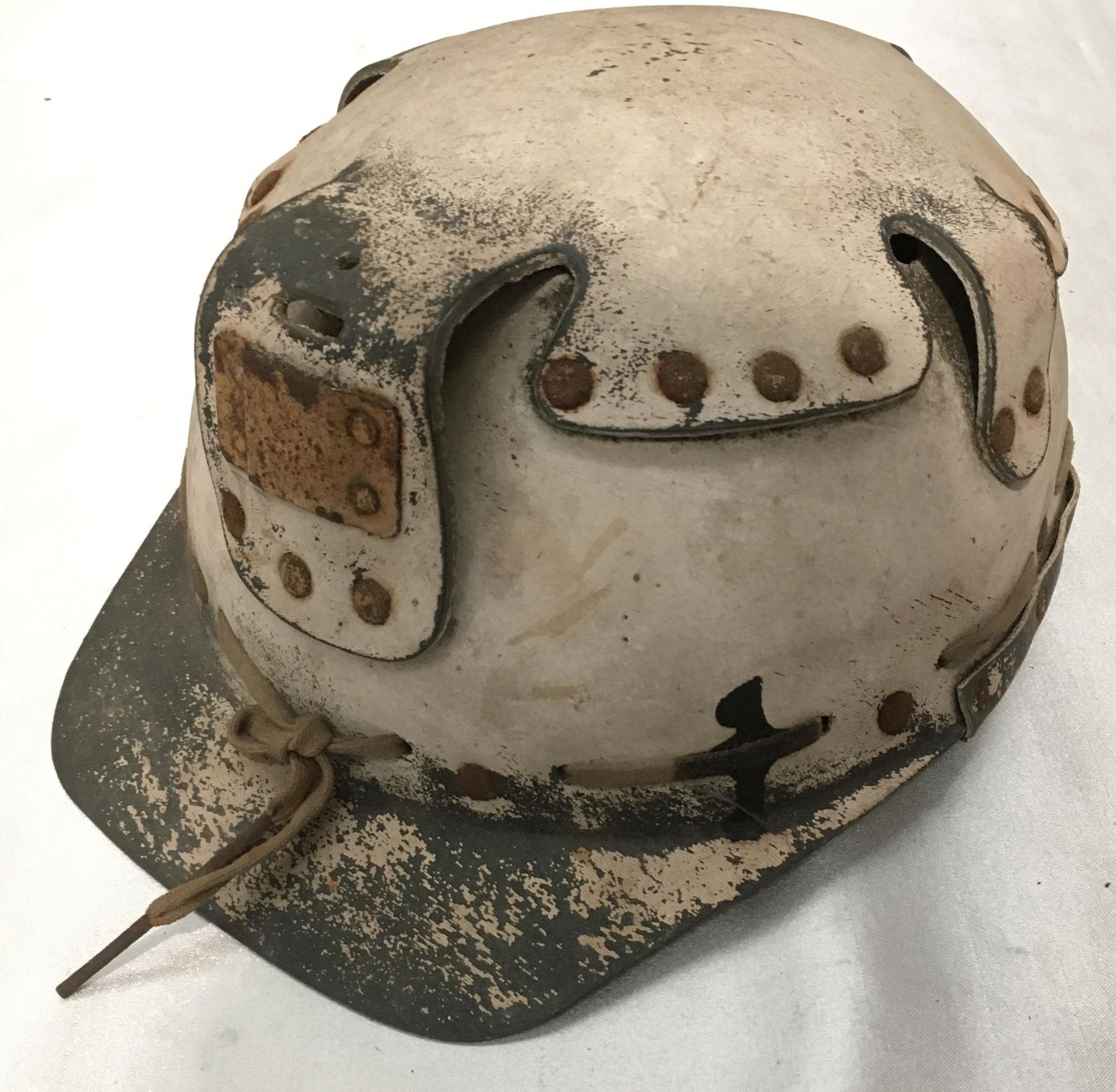 A composition miners helmet in white