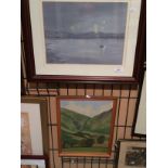 Anne Richardson framed pastel picture 'Semer Water by Moonlight' 28 x 37cm signed to bottom left