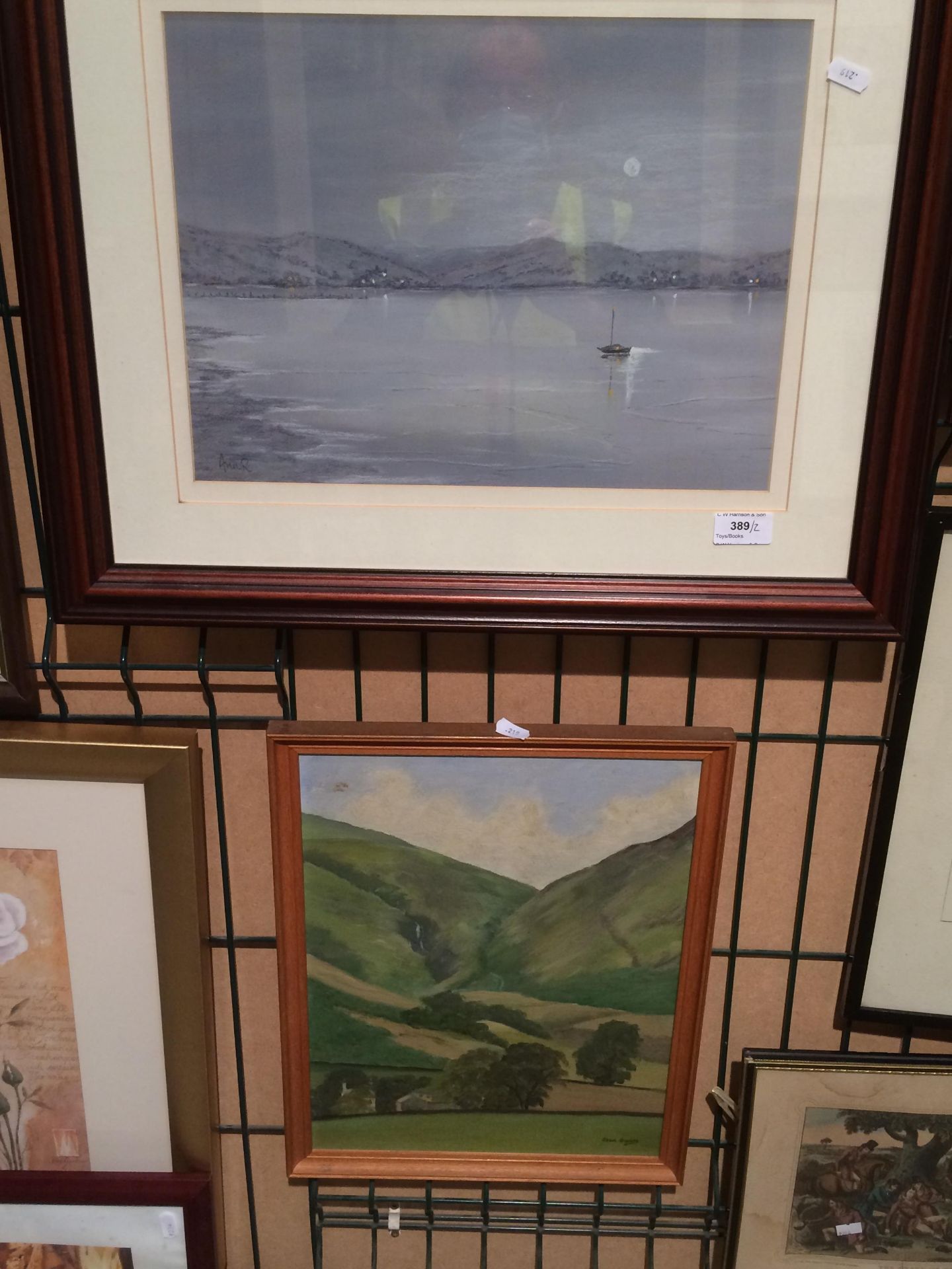 Anne Richardson framed pastel picture 'Semer Water by Moonlight' 28 x 37cm signed to bottom left