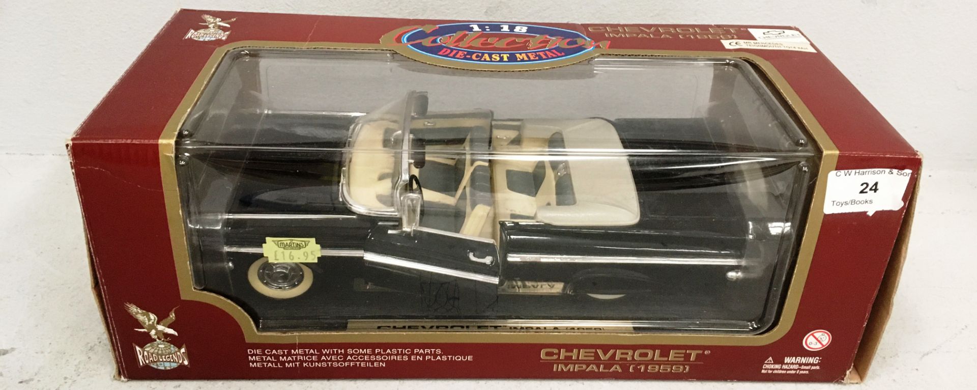 Road Legends 1/18 scale die cast metal model of Chevrolet Impala (1959) (boxed)