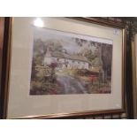 Judy Boyes framed print 'Country Cottages' 26 x 42cm