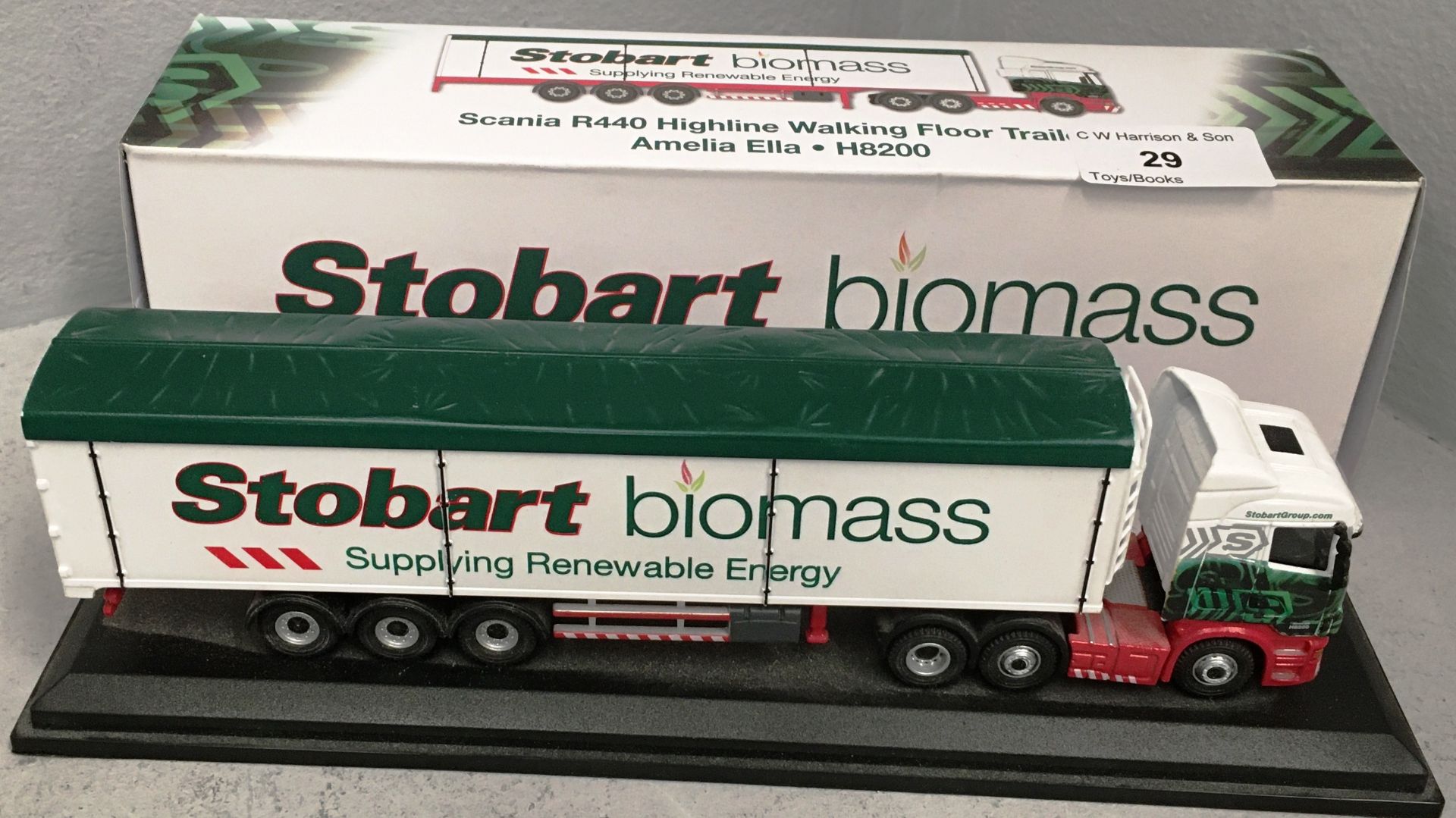 1/76 scale die cast model of Eddie Stobart Scania R440 highline walking floor trailer 'Amelia Ella'