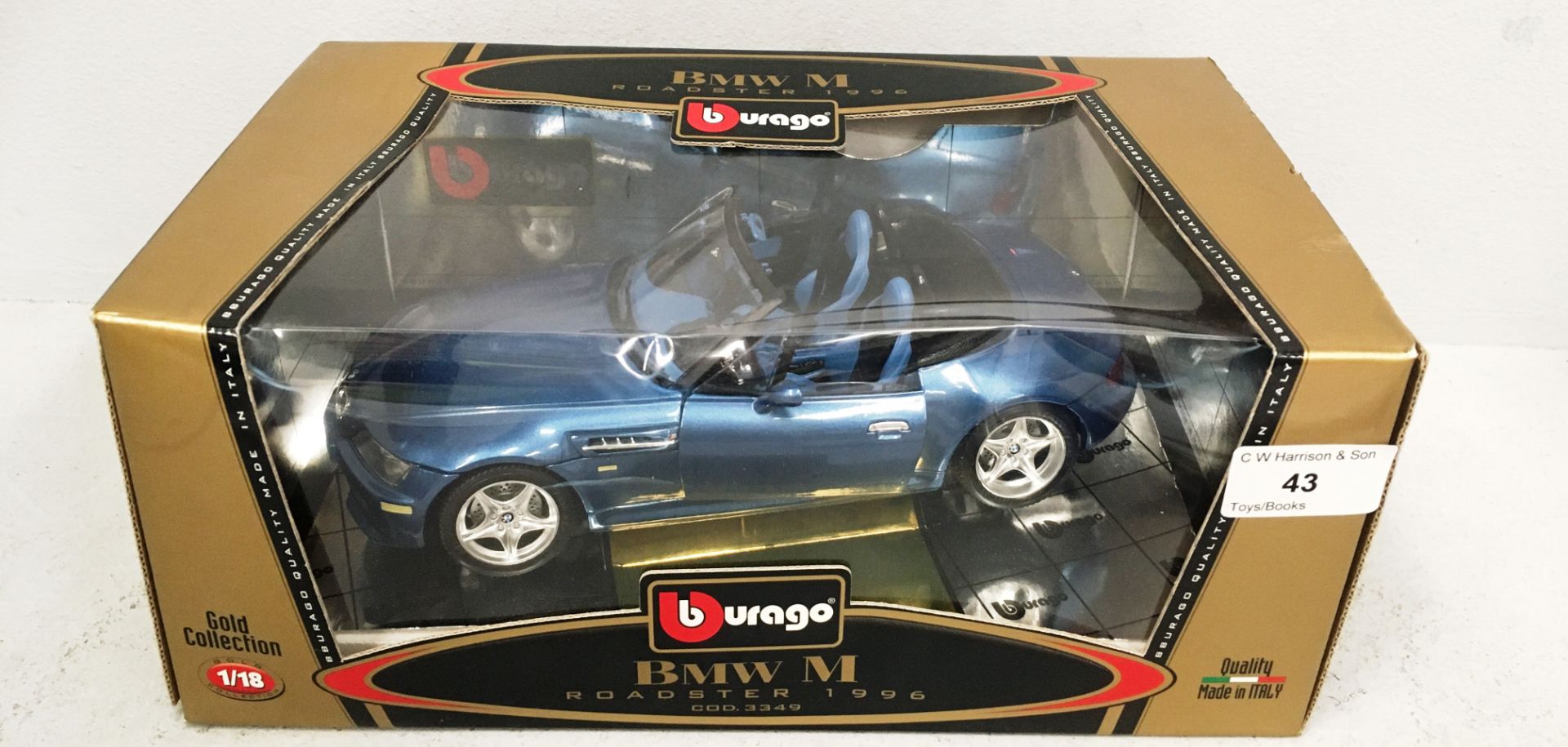 Burago 1/18 scale die cast metal model of BMW M Roadster (1996) (boxed)